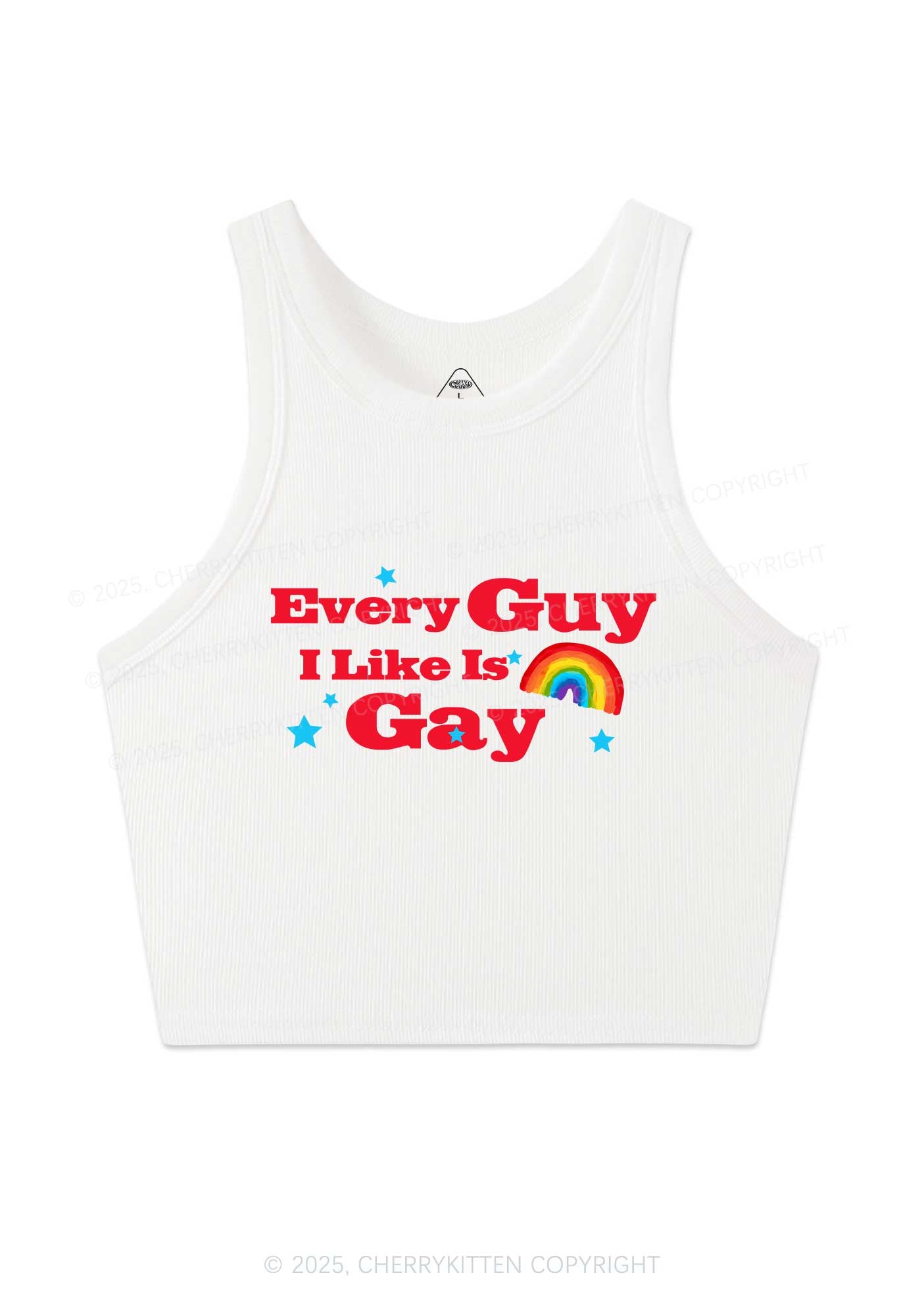 I Like Gay Pride Y2K Crop Tank Top Cherrykitten