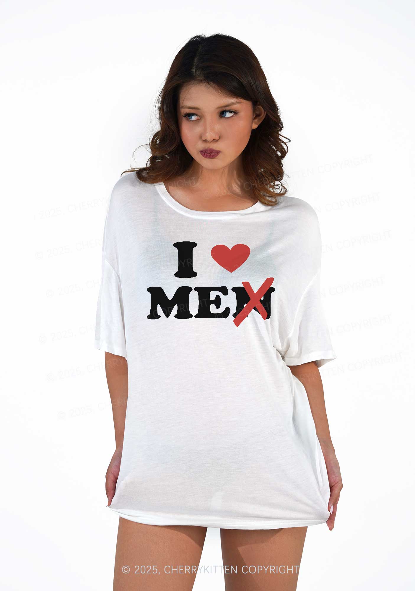 Love Me Not Men Y2K Sheer Boyfriend Tee Cherrykitten