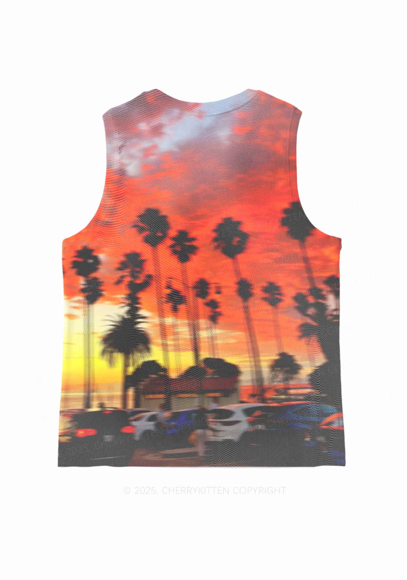 Sunset Palms Y2K Mesh Muscle Tank Cherrykitten