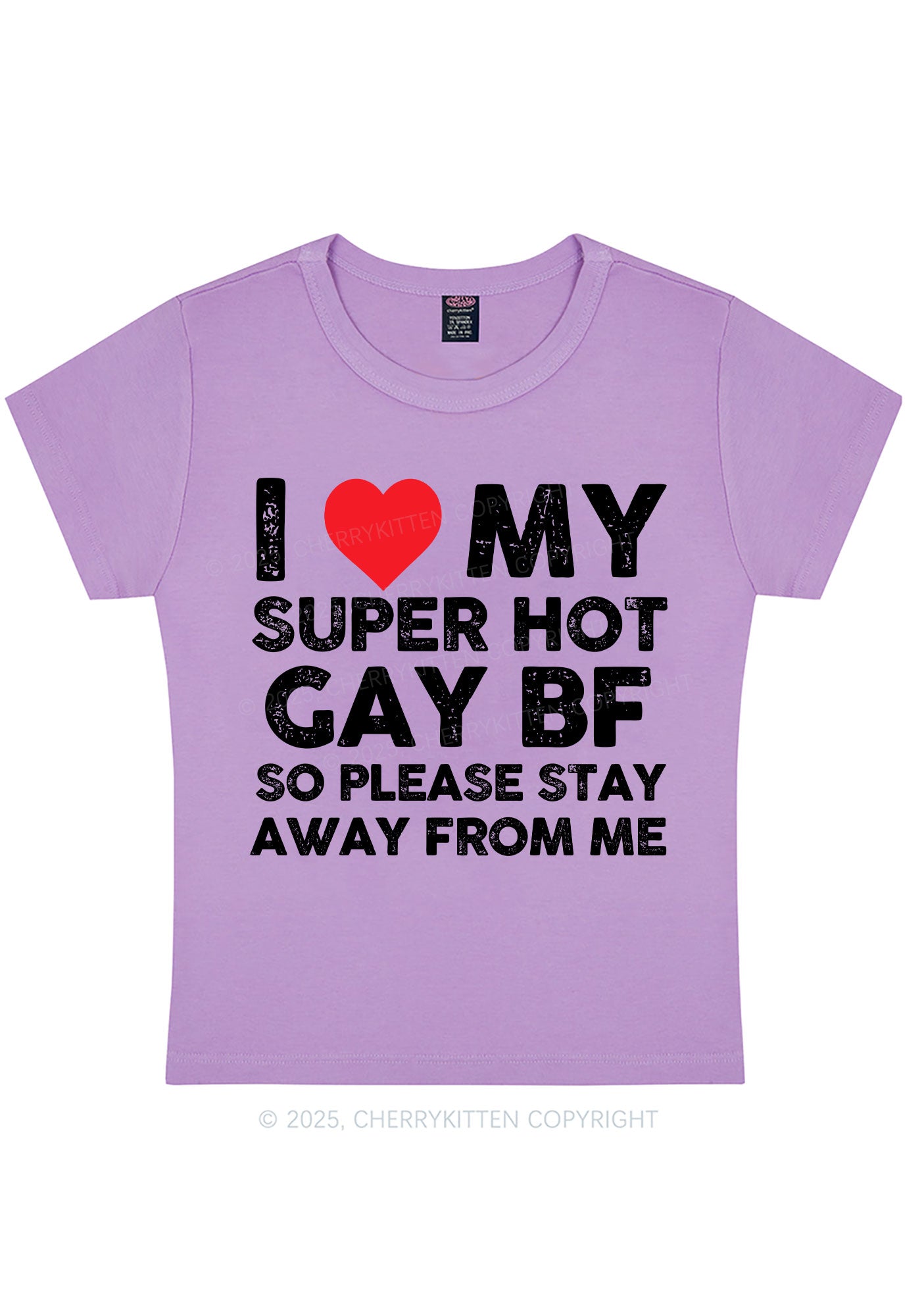 I Love My Hot BF Pride Y2K Baby Tee Cherrykitten