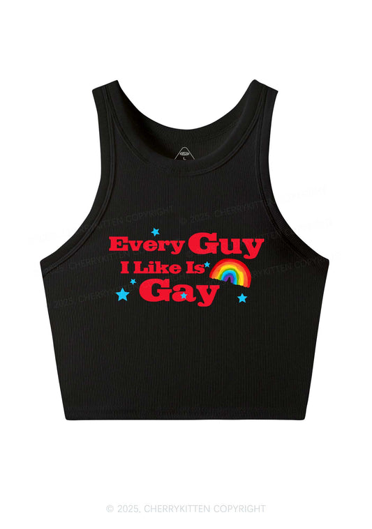 I Like Gay Pride Y2K Crop Tank Top Cherrykitten