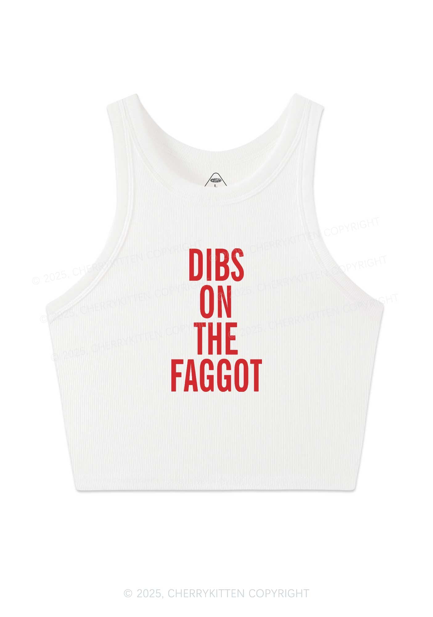 Dibs On The Faggot Pride Y2K Crop Tank Top Cherrykitten
