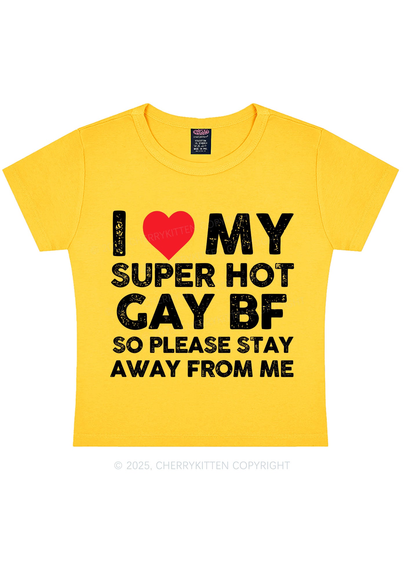 I Love My Hot BF Pride Y2K Baby Tee Cherrykitten