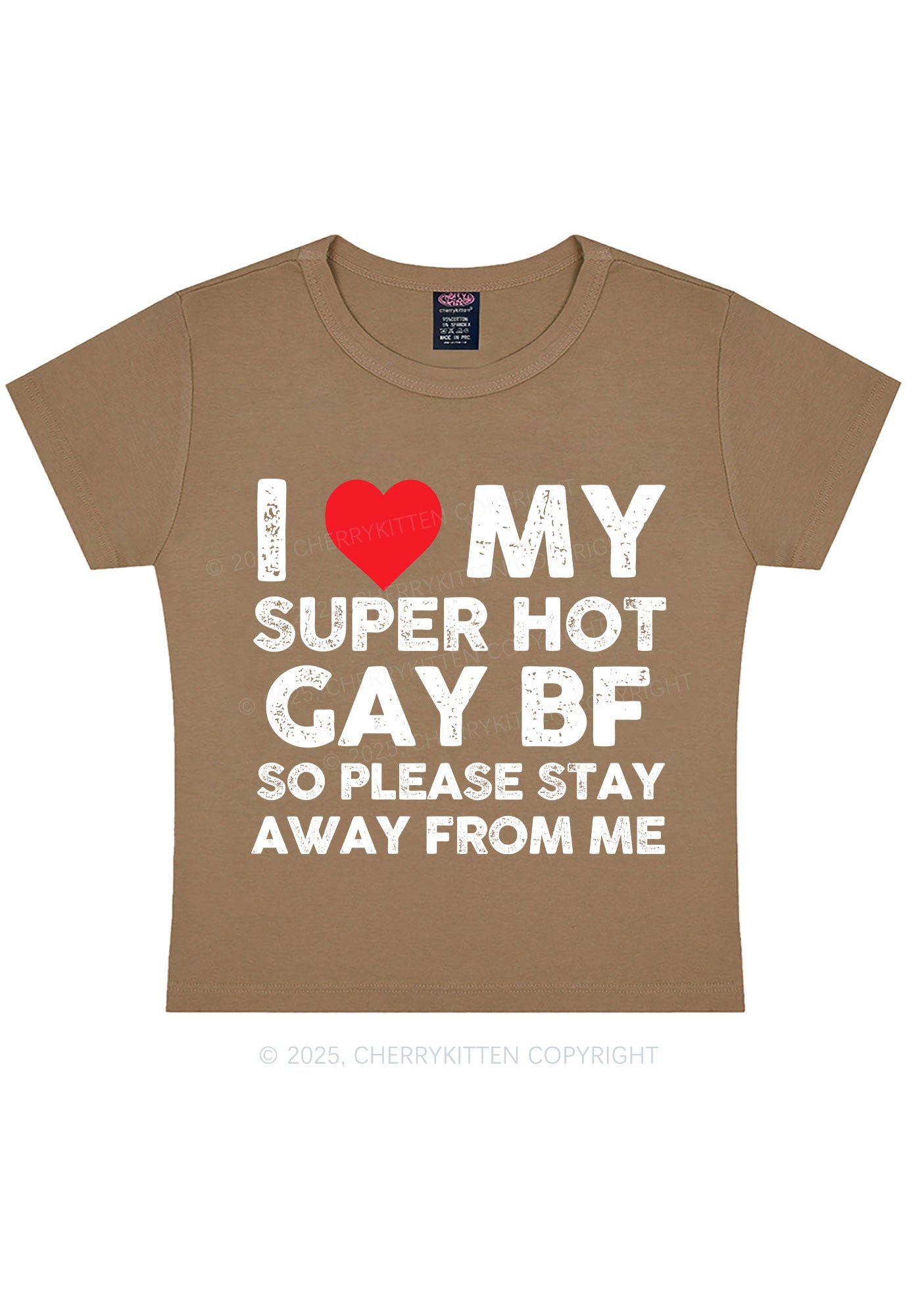 I Love My Hot BF Pride Y2K Baby Tee Cherrykitten