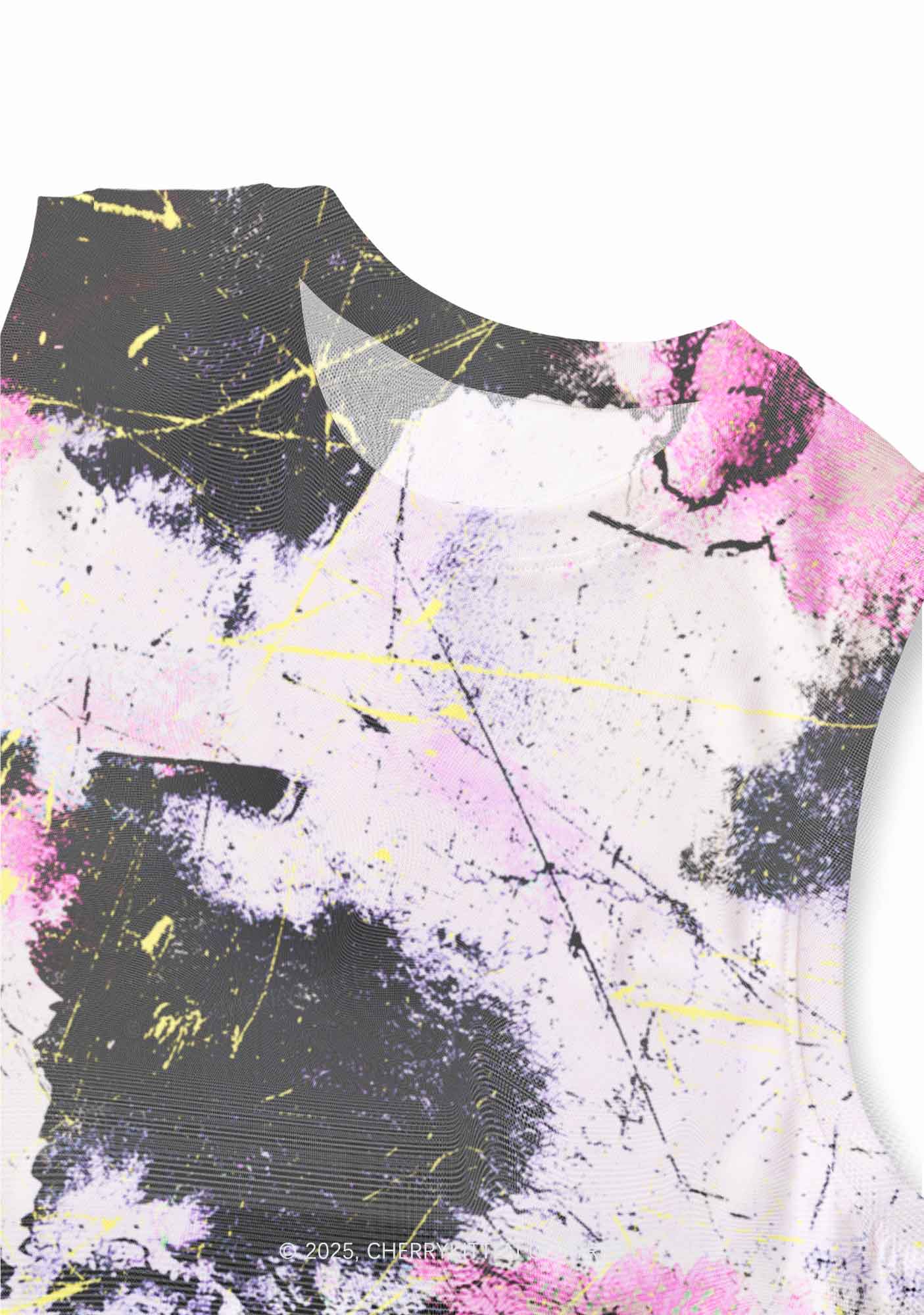 Ink Graffiti Y2K Mesh Muscle Tank Cherrykitten
