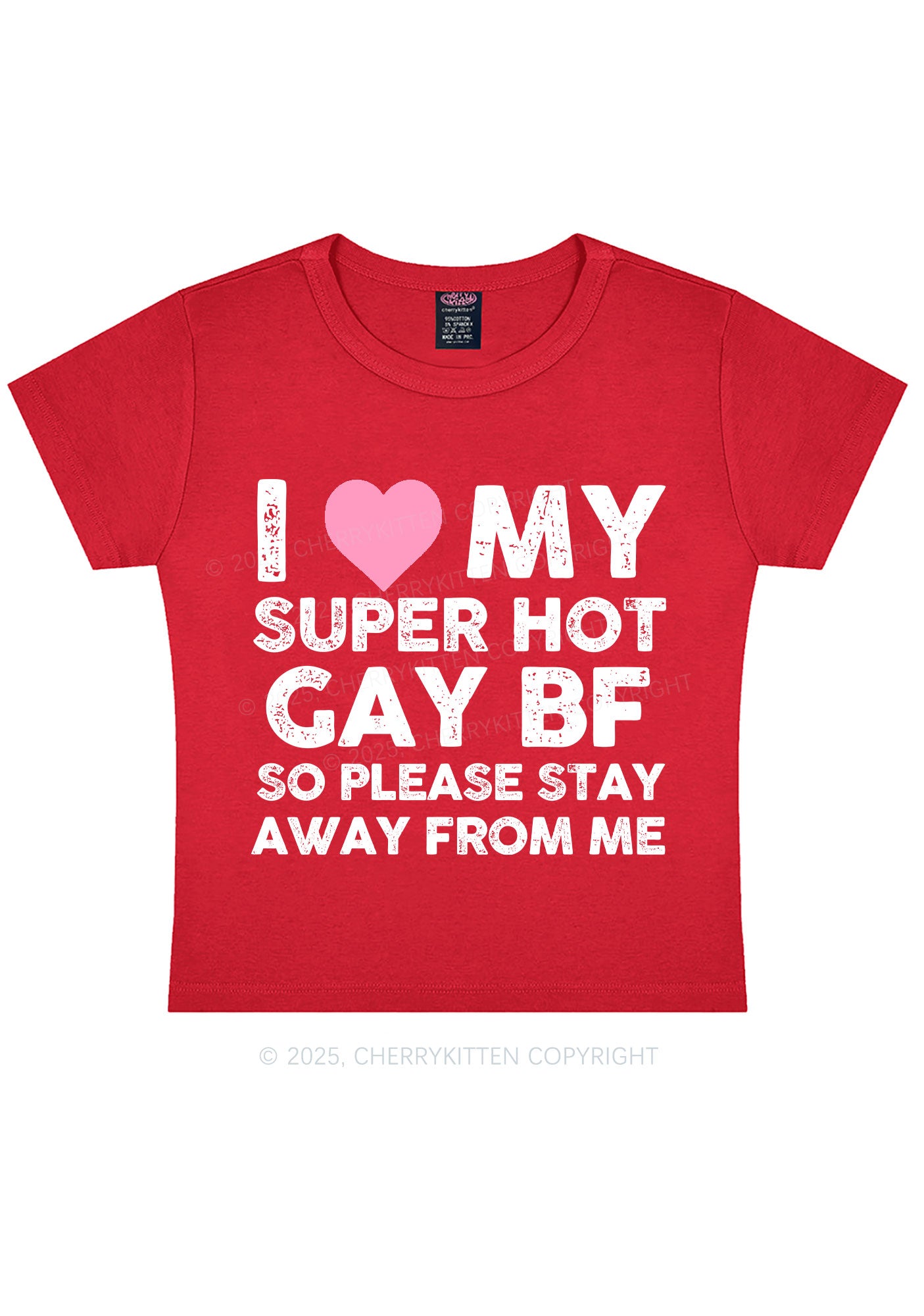 I Love My Hot BF Pride Y2K Baby Tee Cherrykitten