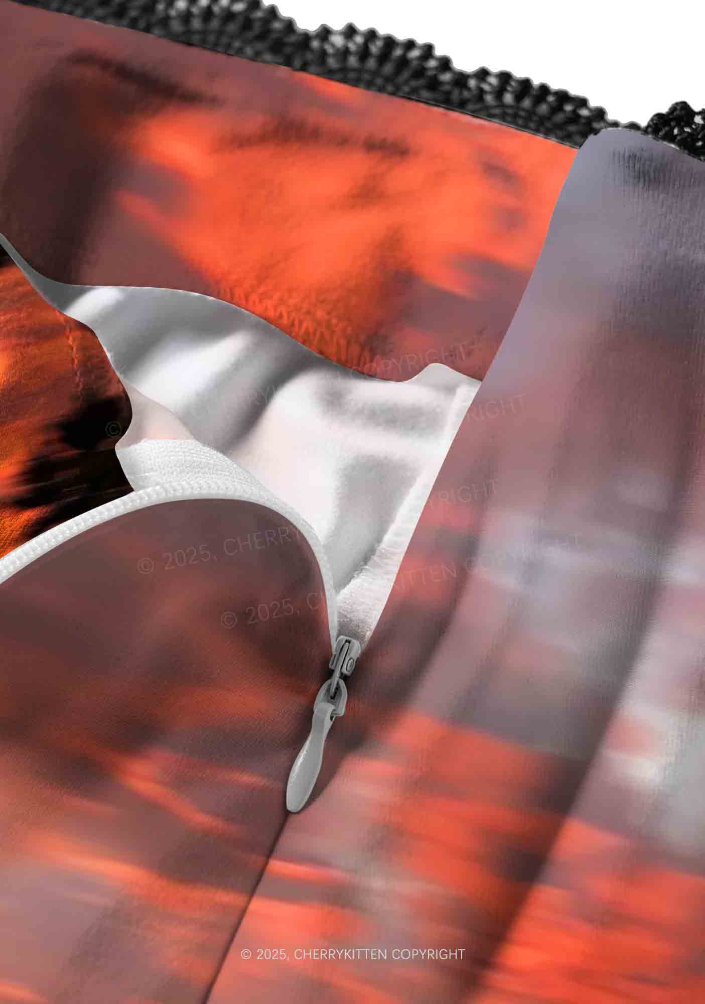 Sunset Palms Y2K Print Midi Skirt Cherrykitten