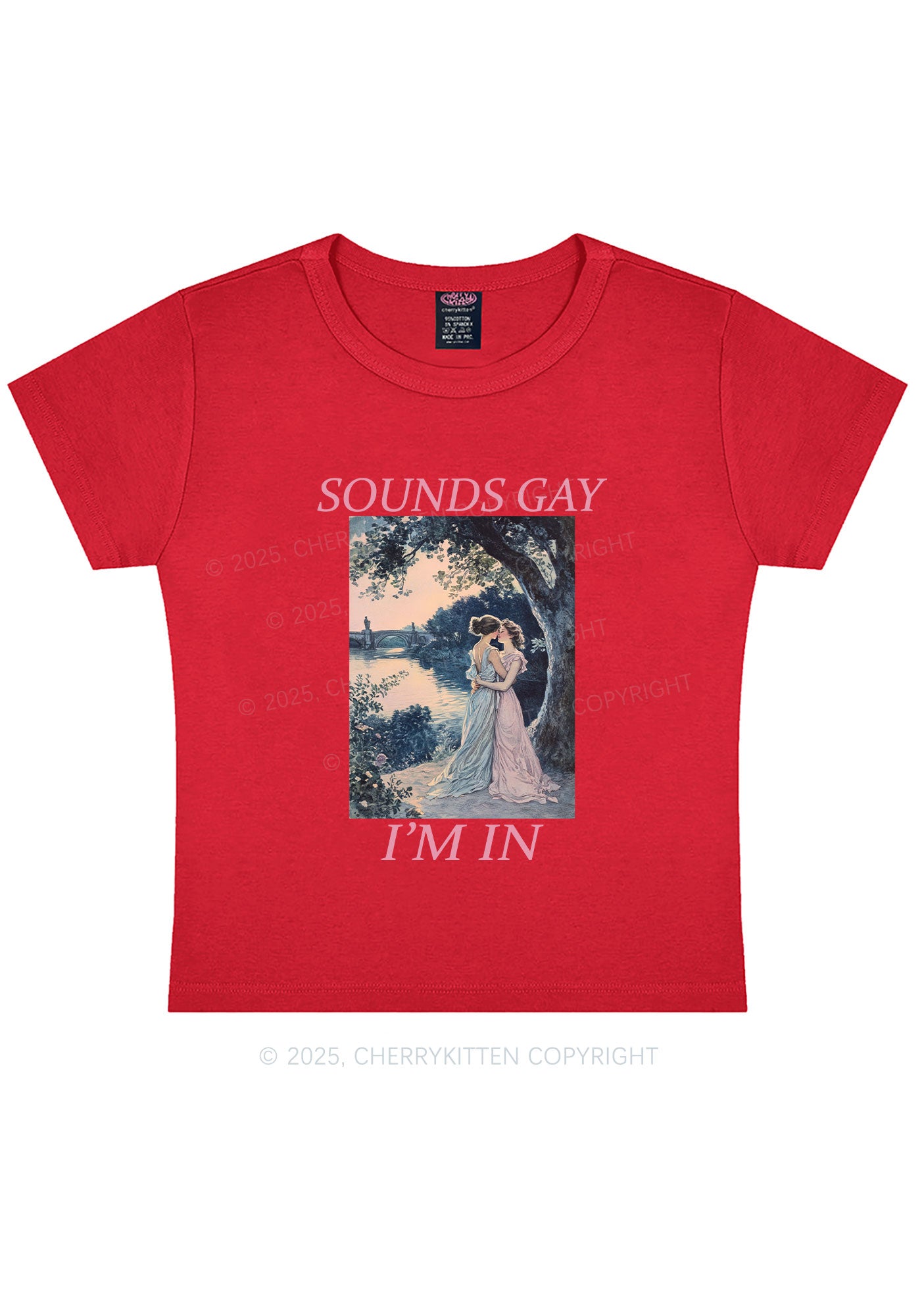 Sounds Gay Im In Pride Y2K Baby Tee Cherrykitten