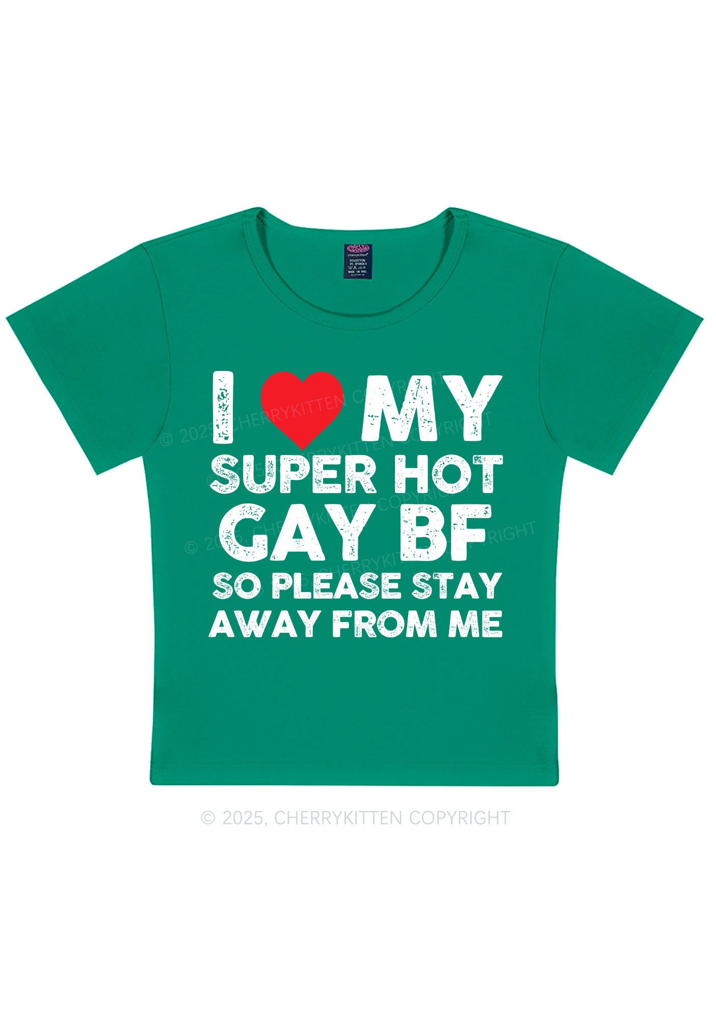 I Love My Hot BF Pride Y2K Baby Tee Cherrykitten