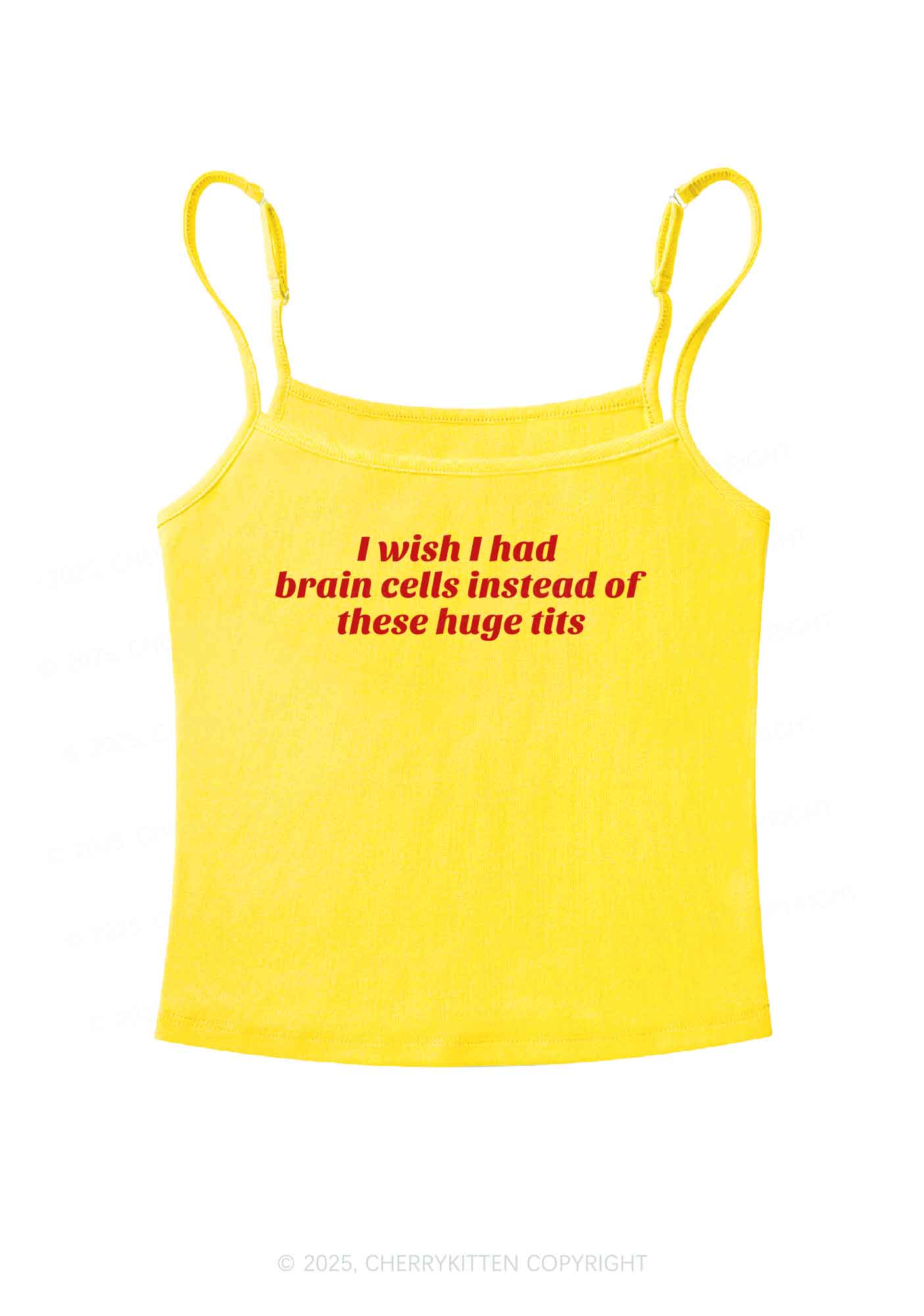 I Wish Brain Cells Y2K Spaghetti Strap Cami Cherrykitten