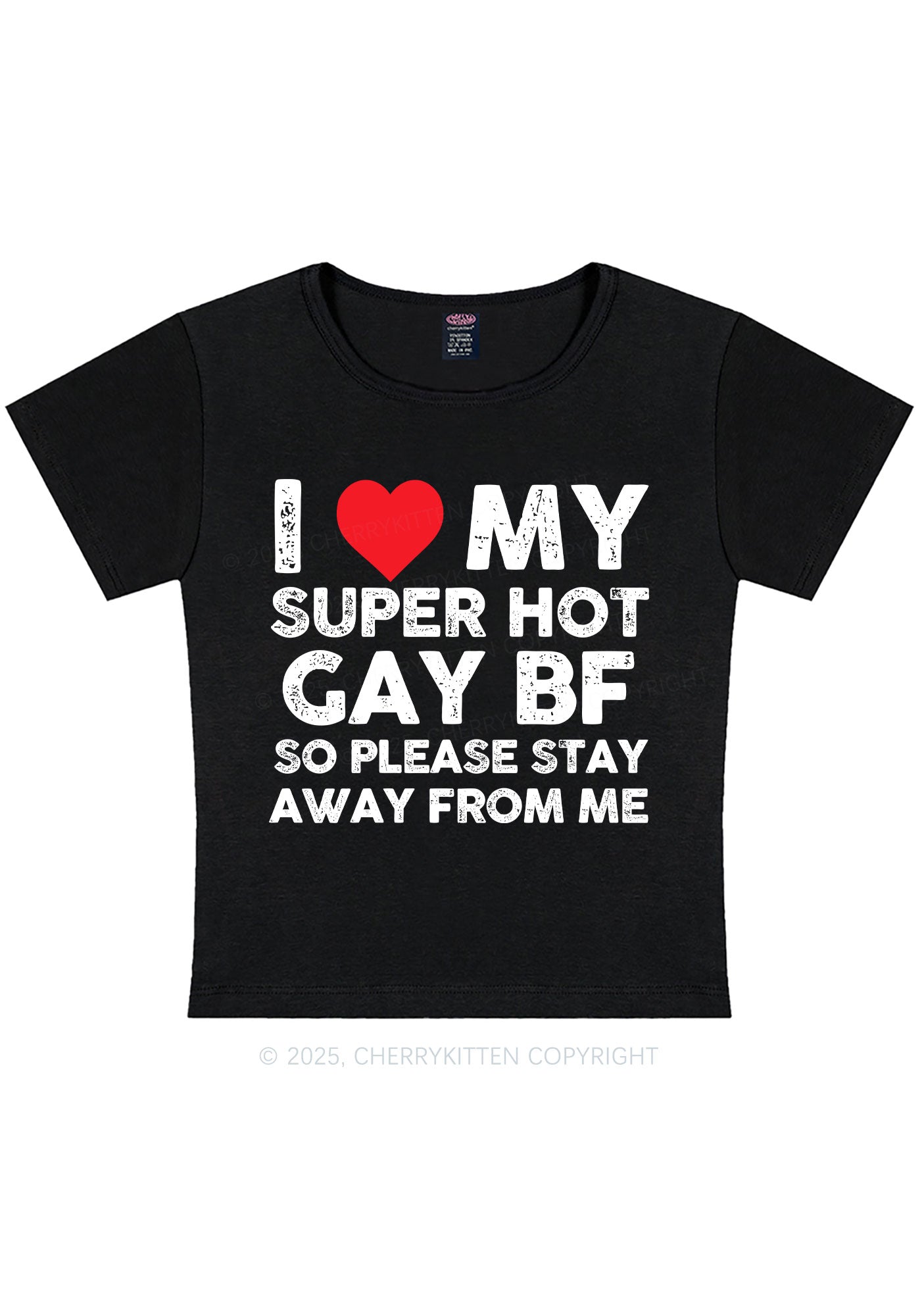 I Love My Hot BF Pride Y2K Baby Tee Cherrykitten