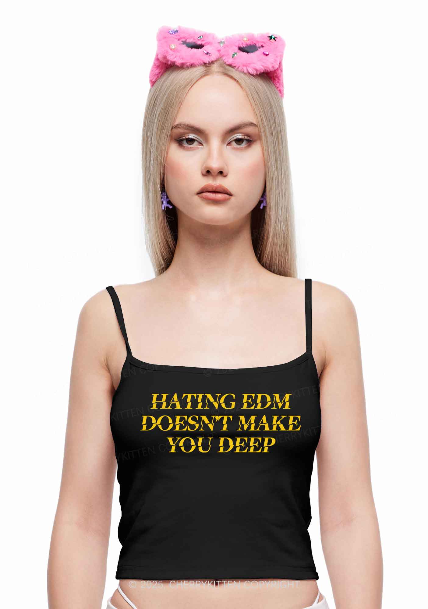 Hating Edm Y2K Spaghetti Strap Cami Cherrykitten