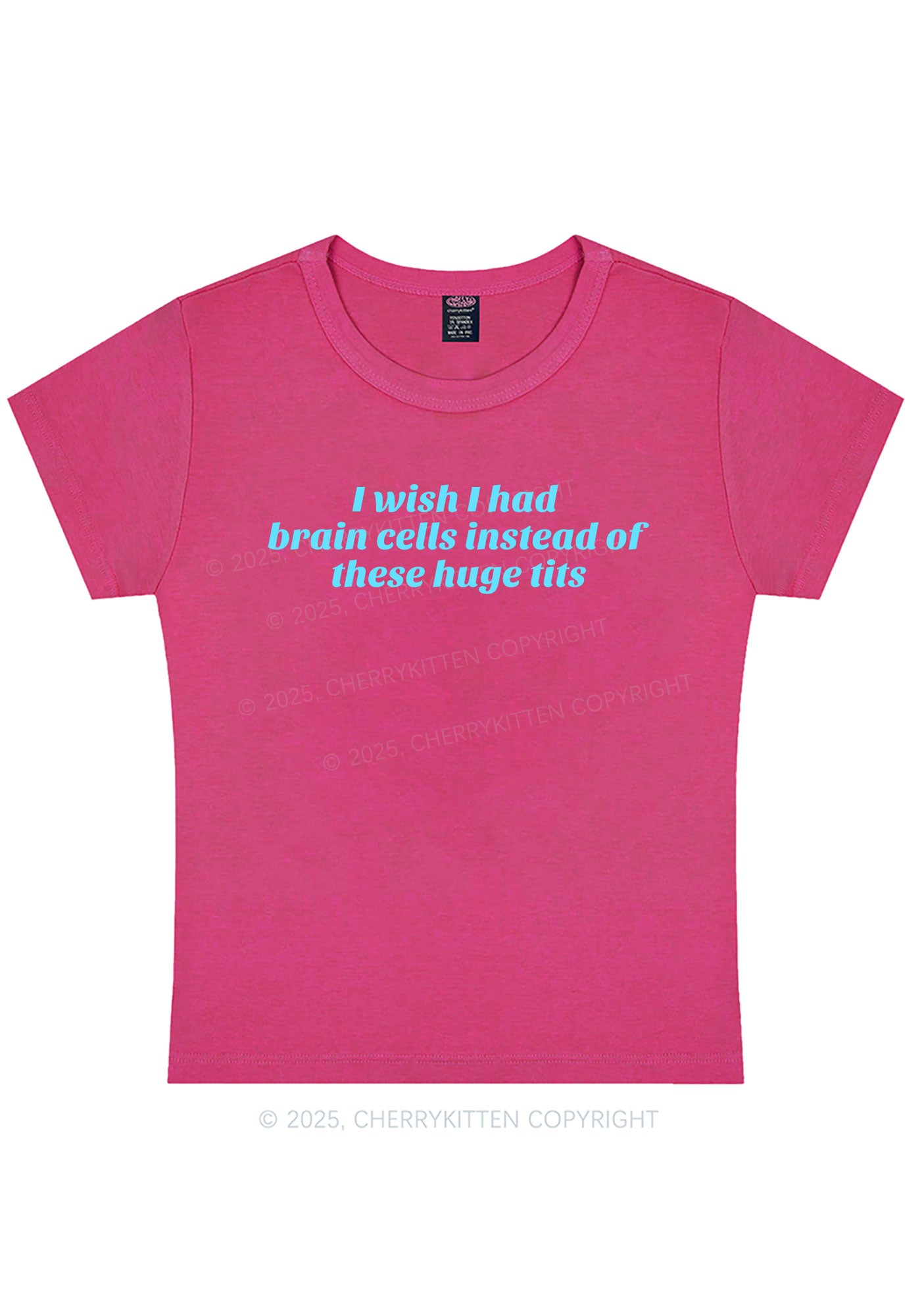 I Wish Brain Cells Y2K Baby Tee Cherrykitten