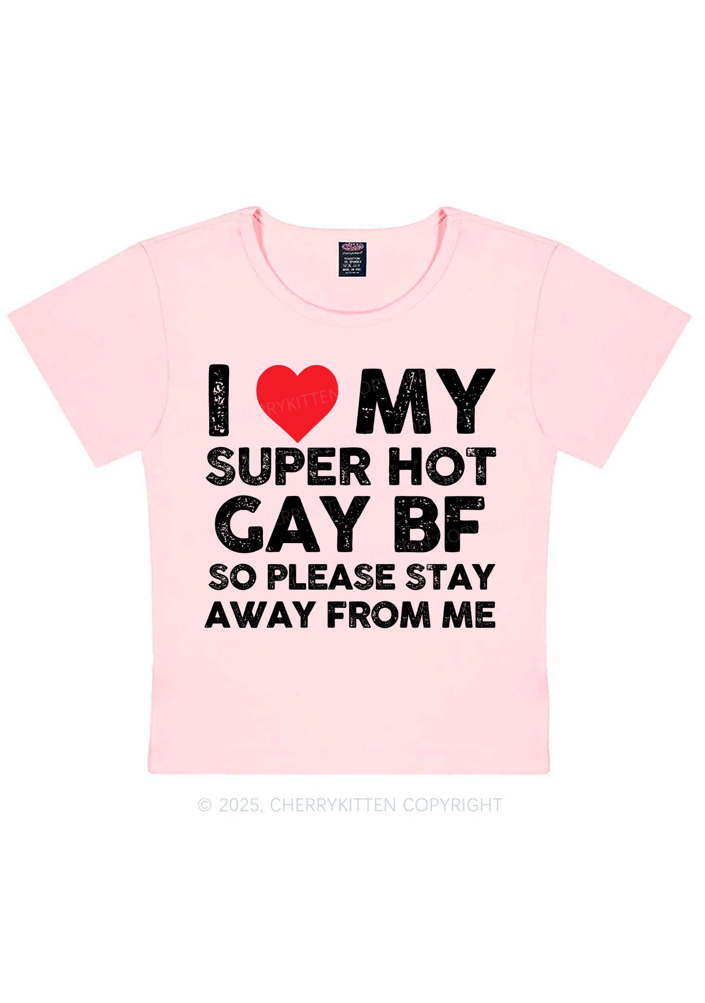 I Love My Hot BF Pride Y2K Baby Tee Cherrykitten