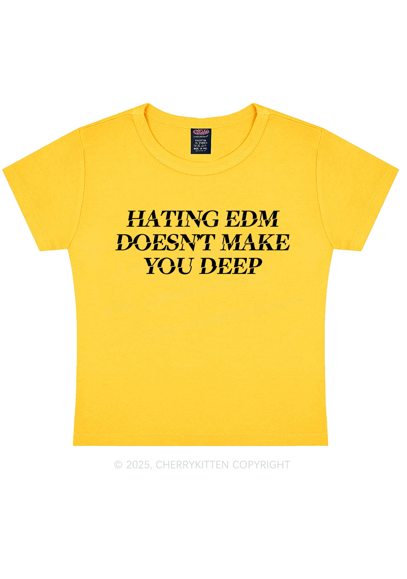 Hating Edm Y2K Baby Tee Cherrykitten
