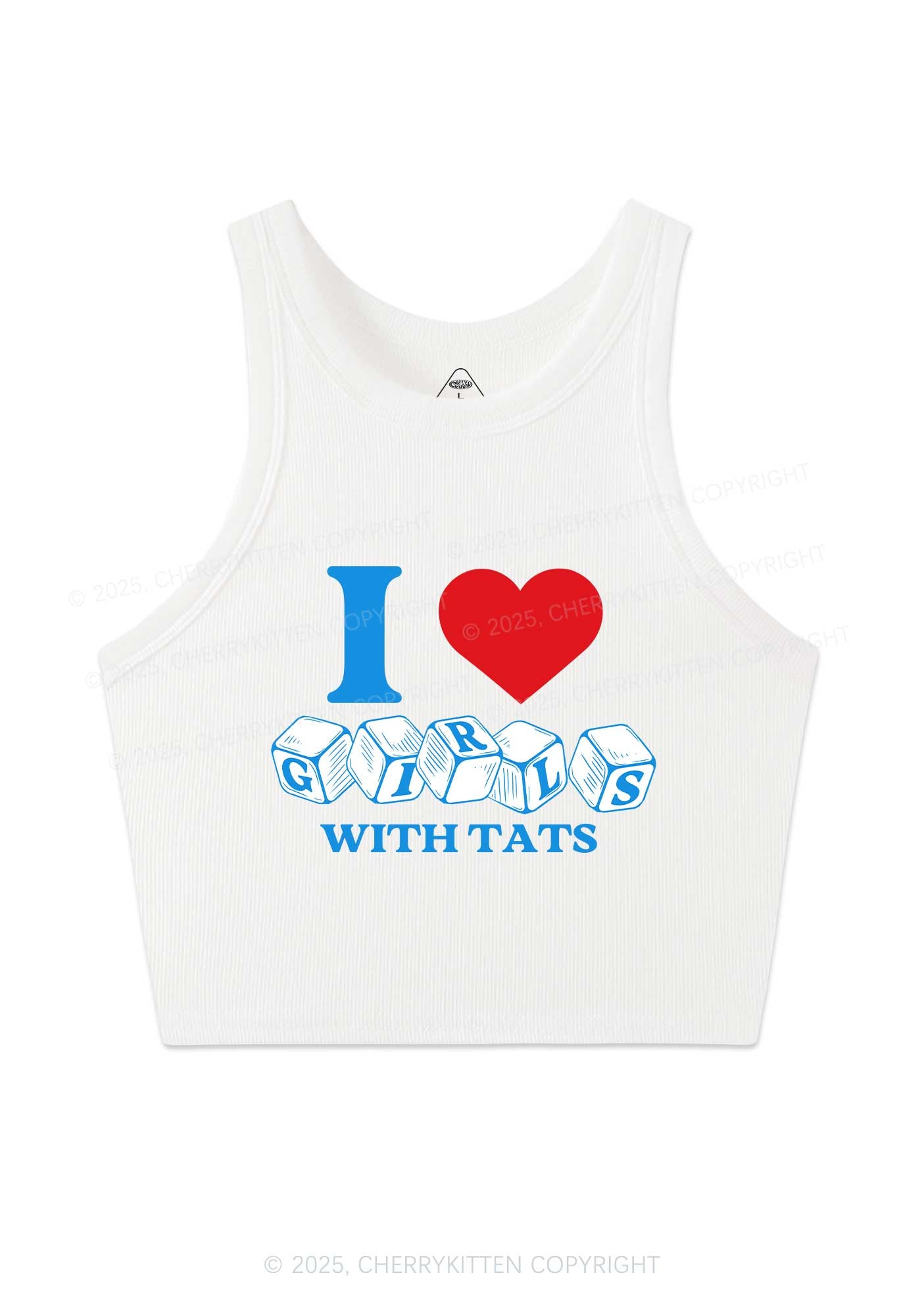 I Love Girls With Tats Y2K Crop Tank Top Cherrykitten