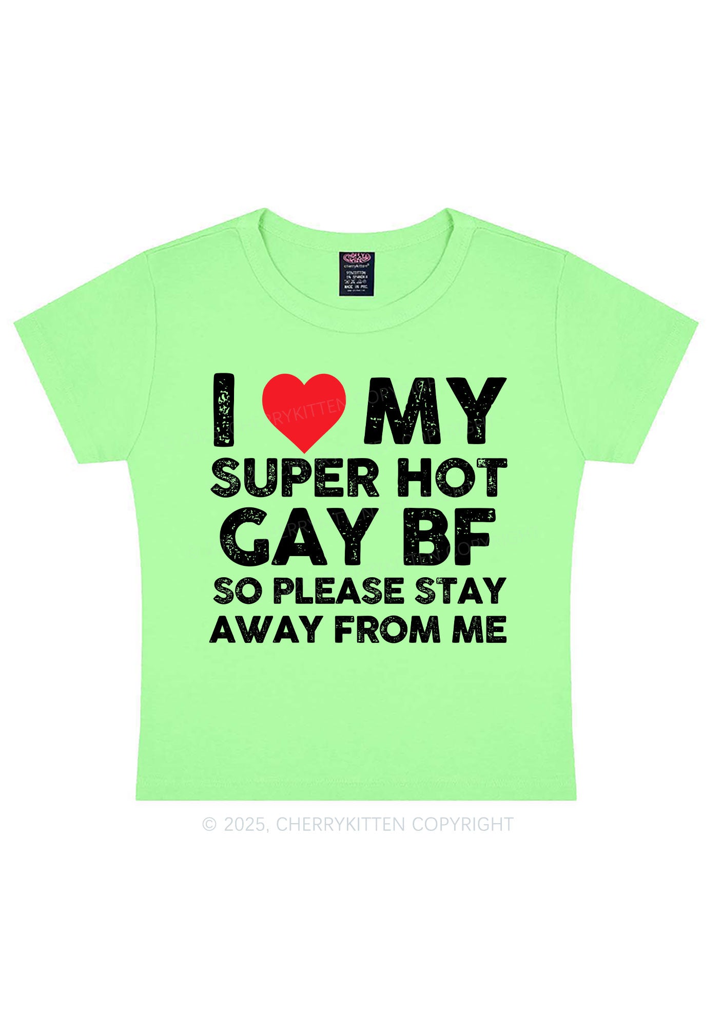 I Love My Hot BF Pride Y2K Baby Tee Cherrykitten