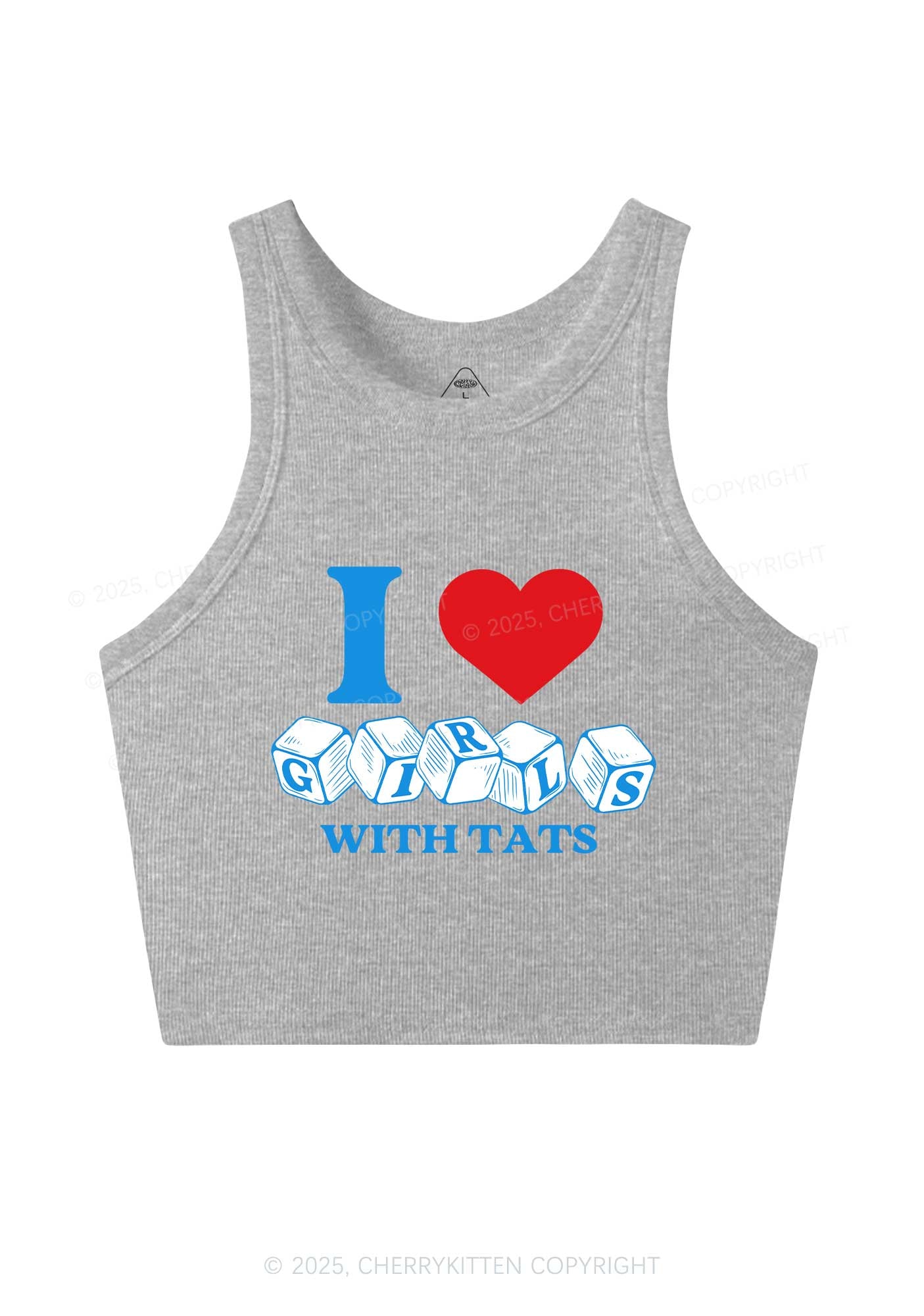 I Love Girls With Tats Y2K Crop Tank Top Cherrykitten