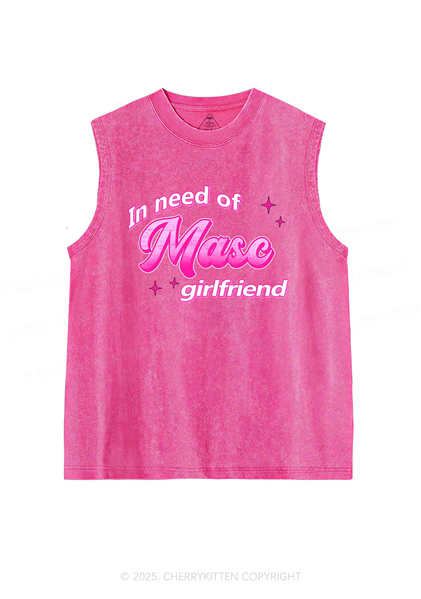 Need Masc Girlfriend Pride Y2K Washed Muscle Tank Cherrykitten