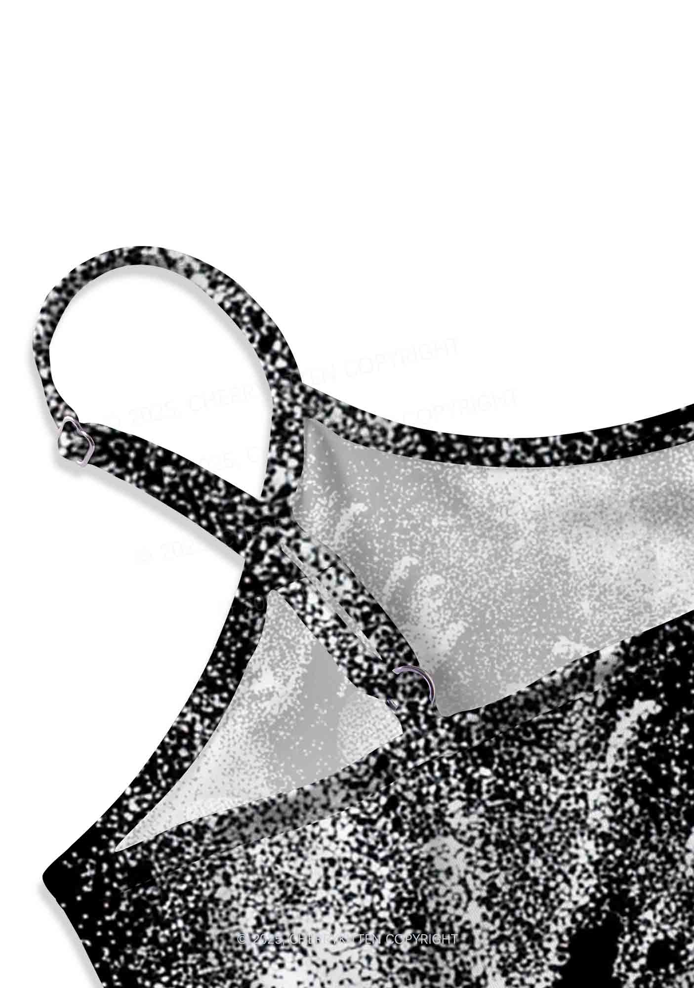 Halloween Gothic Skull Y2K Print Cami Crop Top Cherrykitten