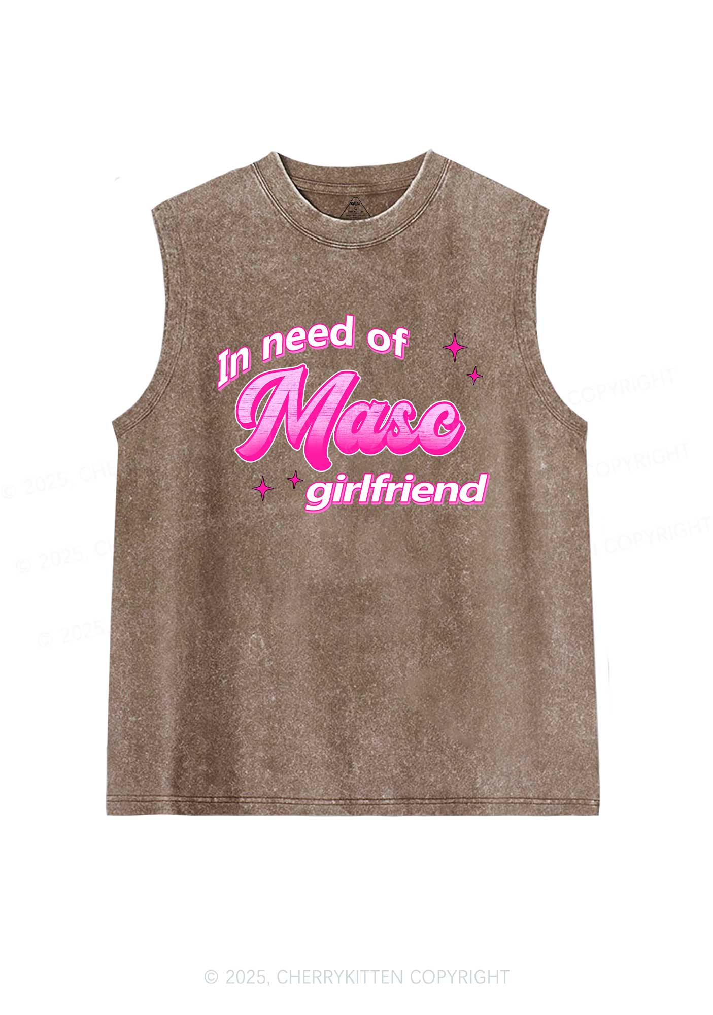 Need Masc Girlfriend Pride Y2K Washed Muscle Tank Cherrykitten