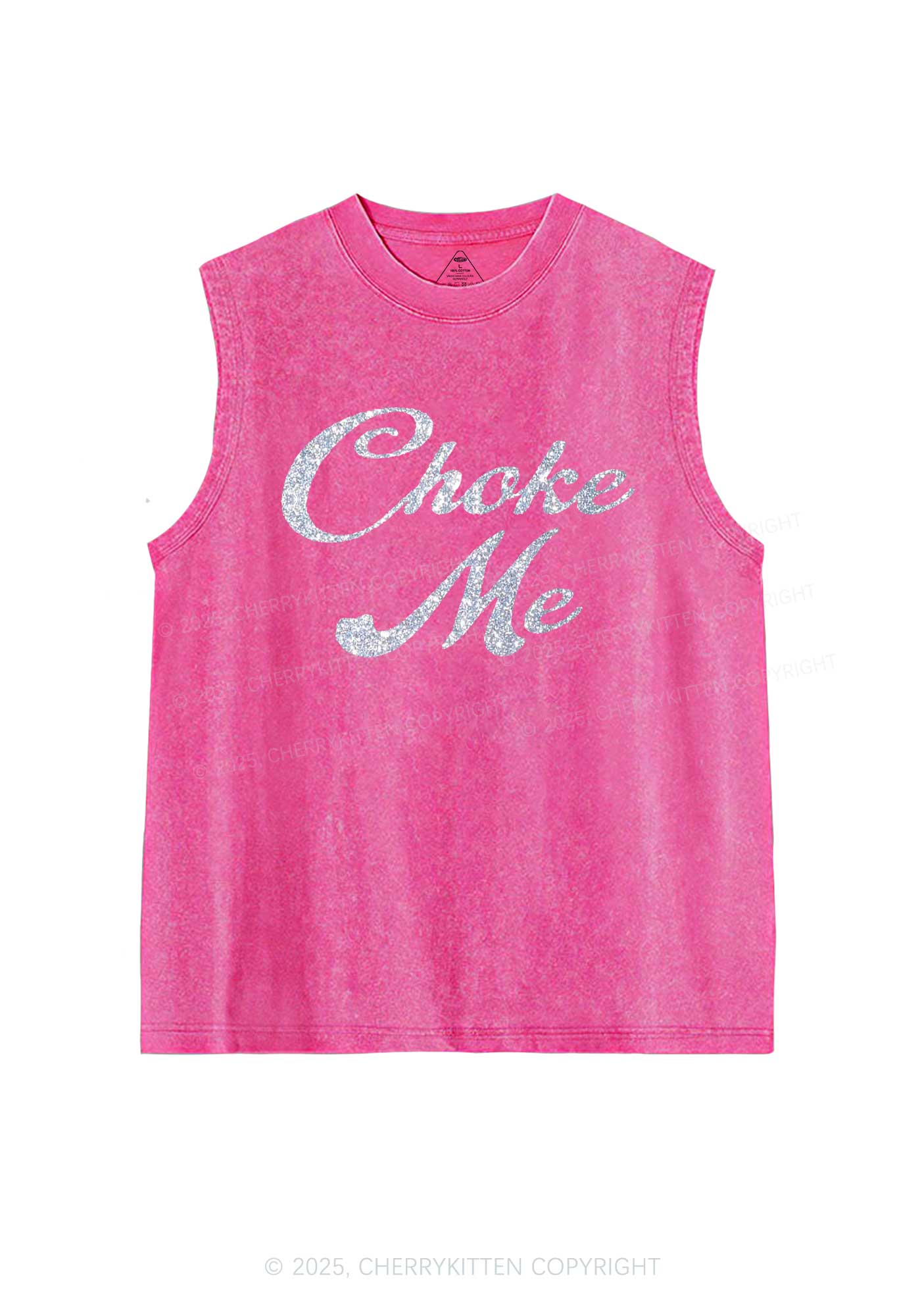 Glitter Choke Me Y2K Washed Muscle Tank Cherrykitten