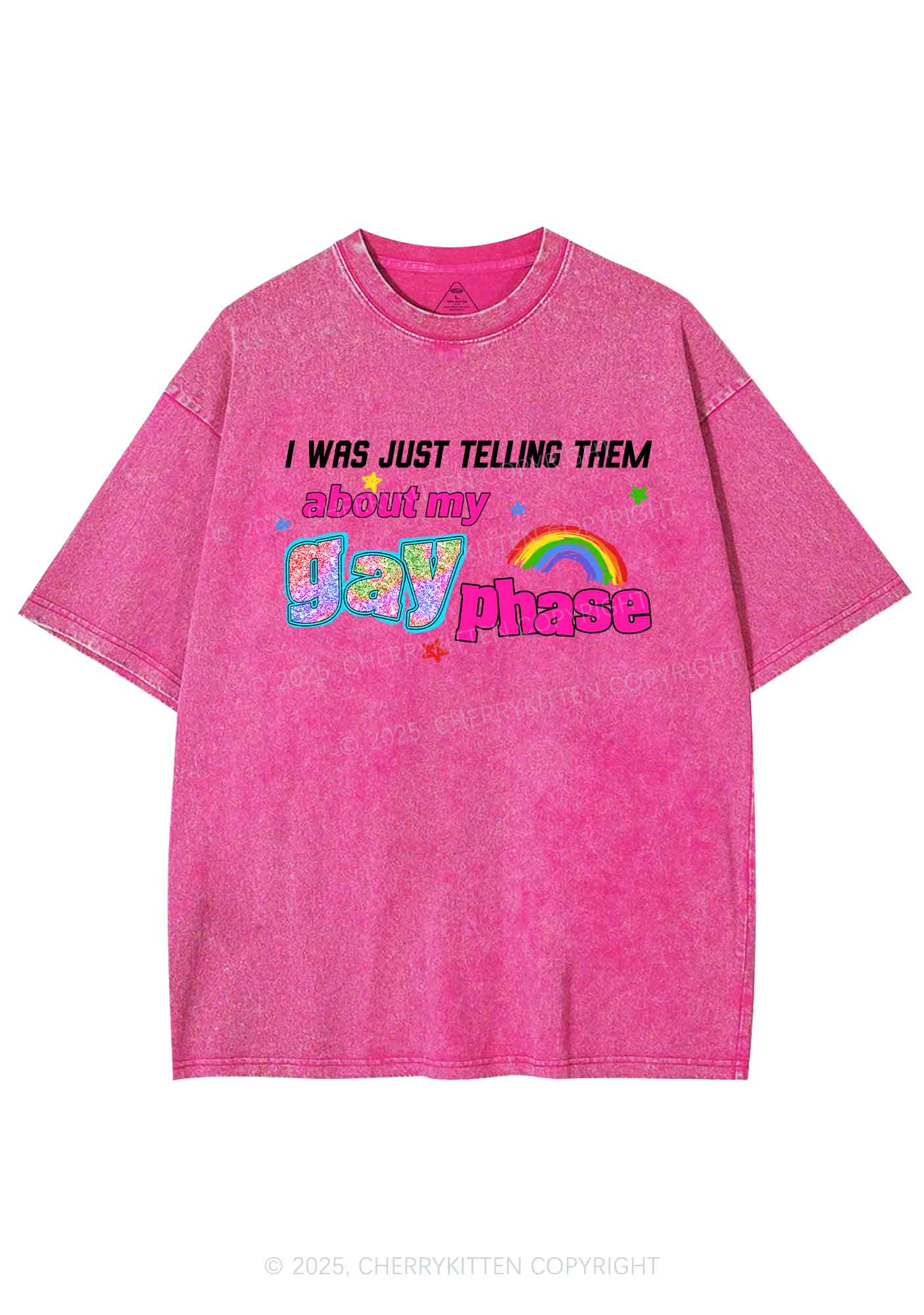 My Gay Phase Pride Y2K Shirts Washed Tee Cherrykitten