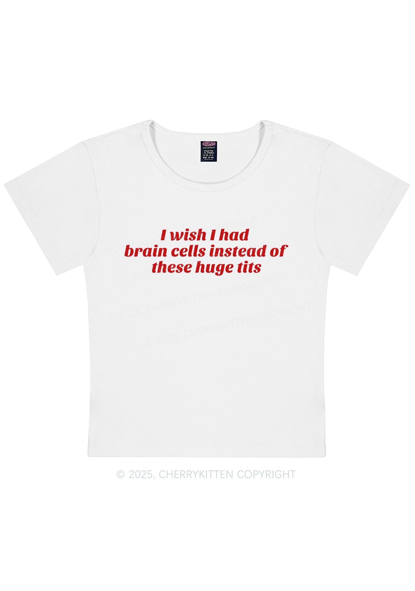 I Wish Brain Cells Y2K Baby Tee Cherrykitten