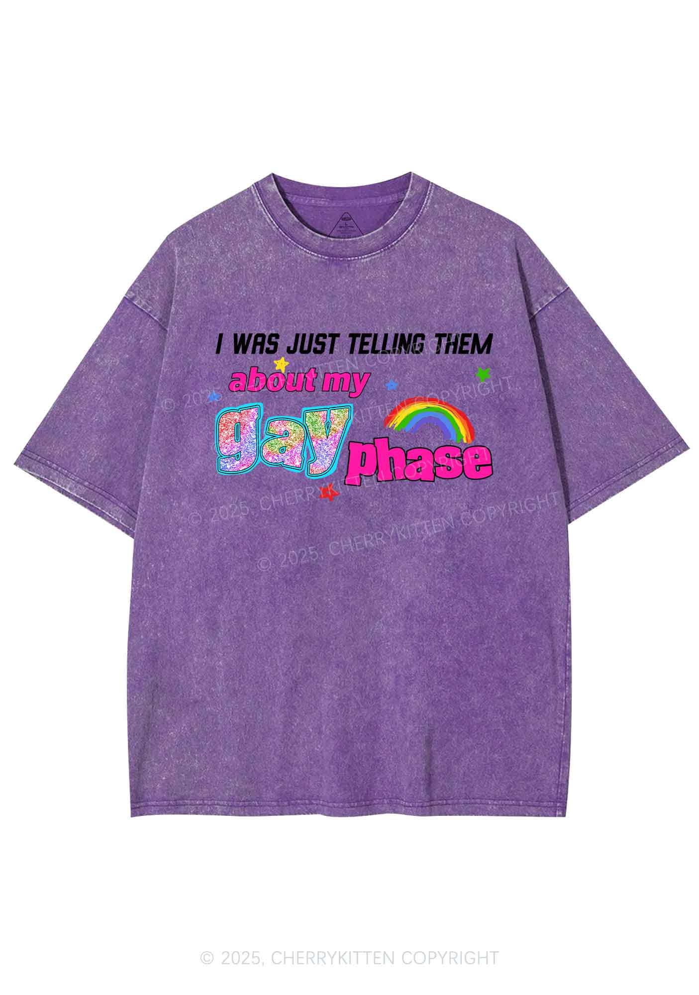 My Gay Phase Pride Y2K Shirts Washed Tee Cherrykitten