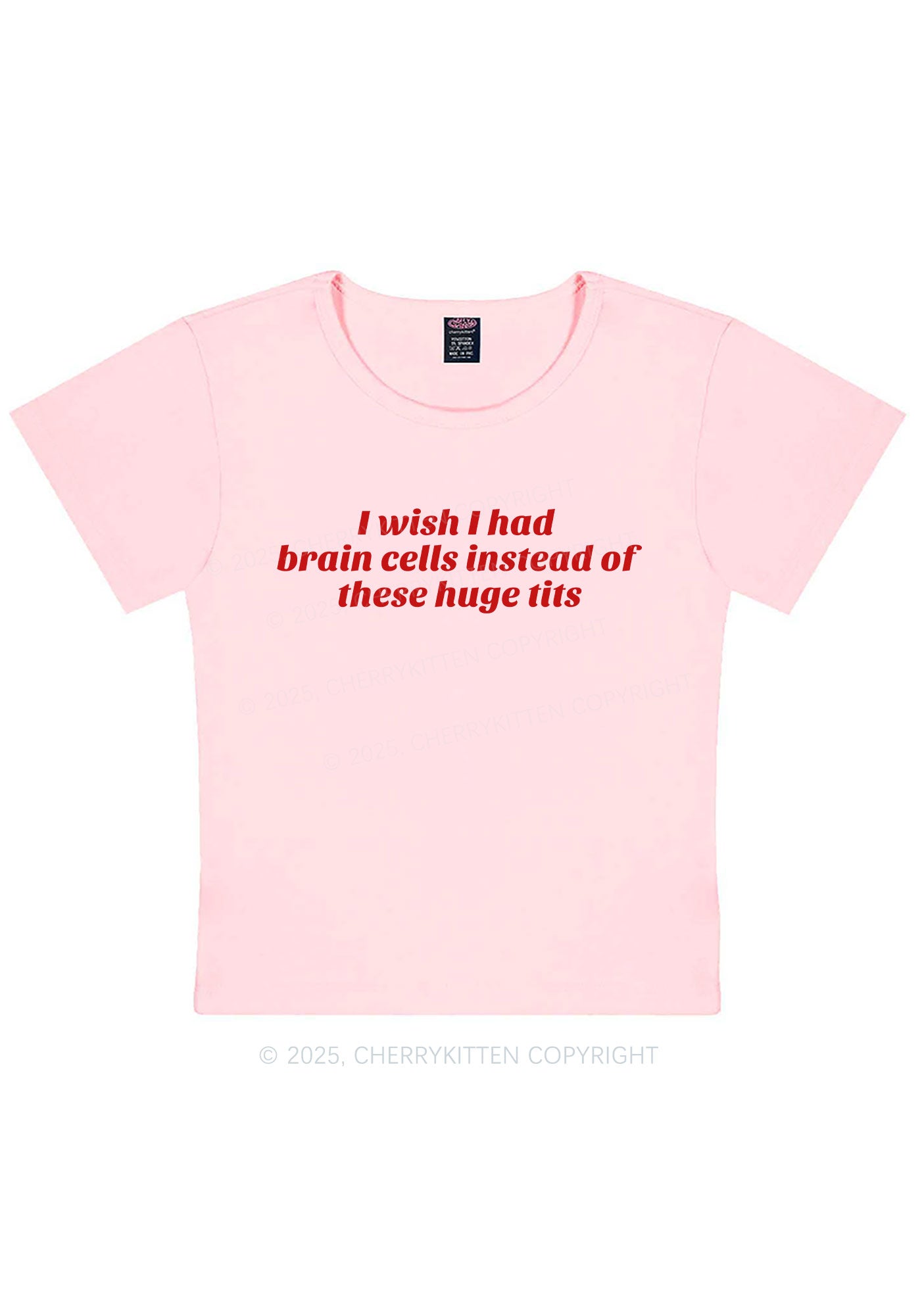 I Wish Brain Cells Y2K Baby Tee Cherrykitten