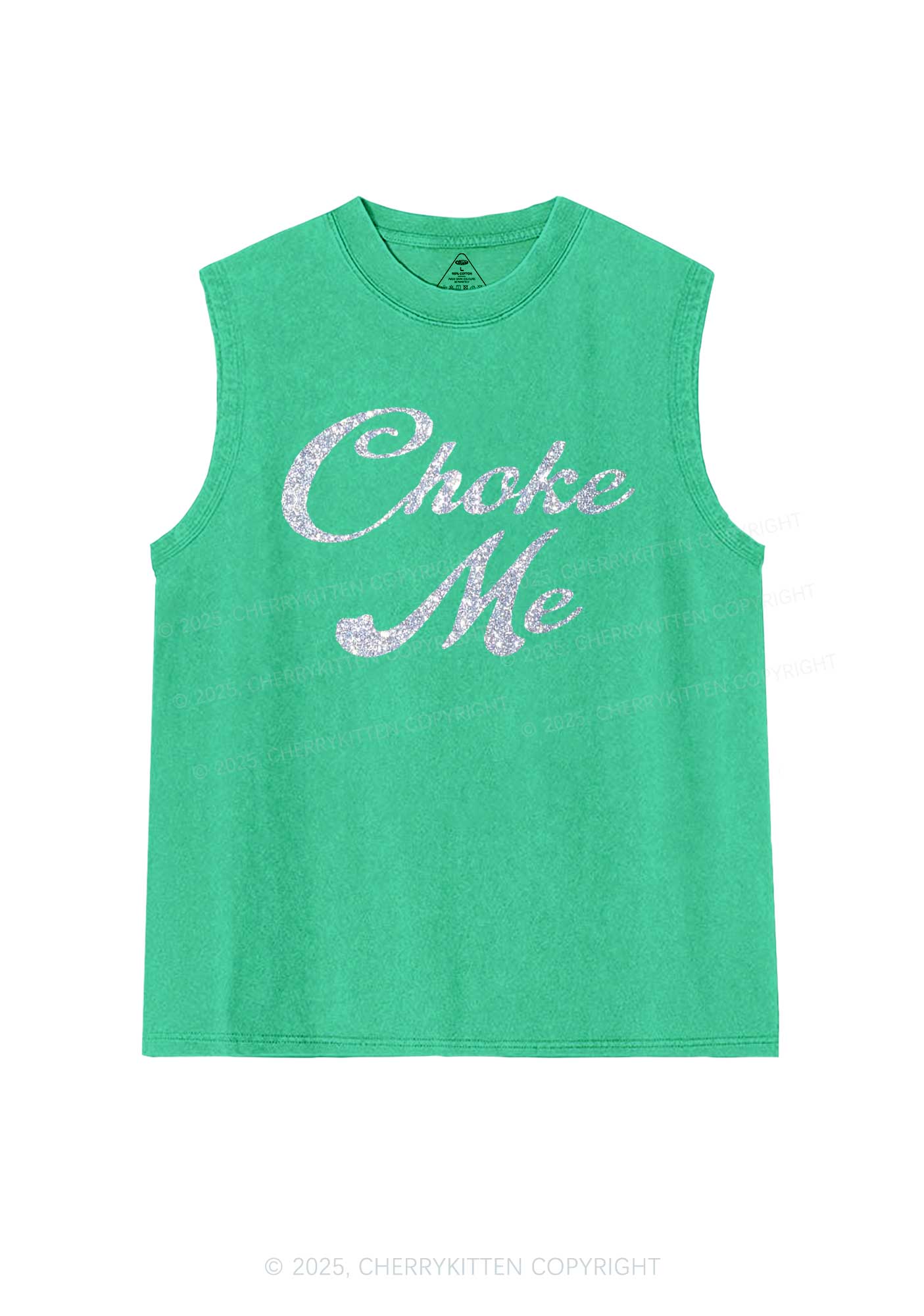 Glitter Choke Me Y2K Washed Muscle Tank Cherrykitten