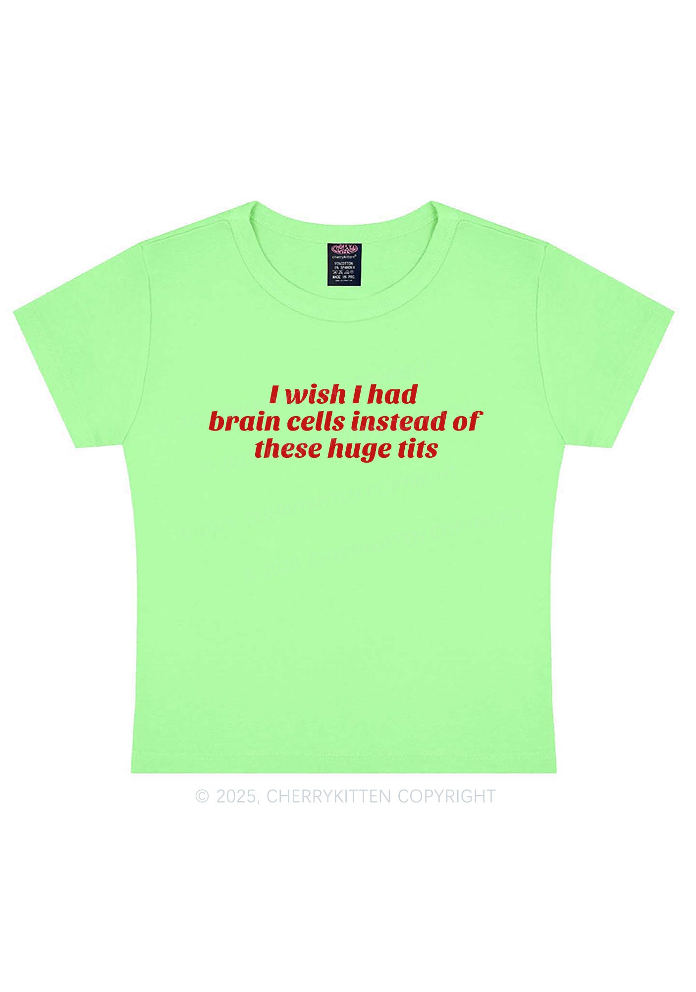 I Wish Brain Cells Y2K Baby Tee Cherrykitten