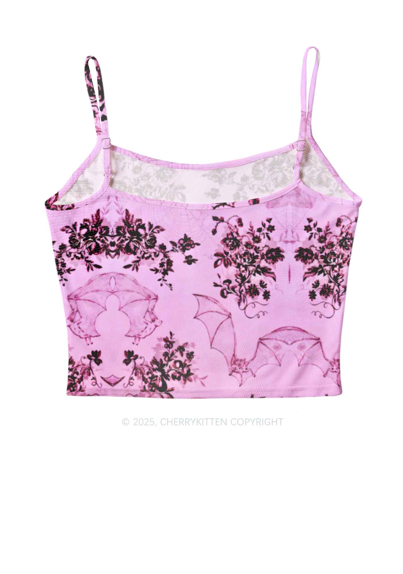 Pink Bat Y2K Mesh Cami Tank Cherrykitten