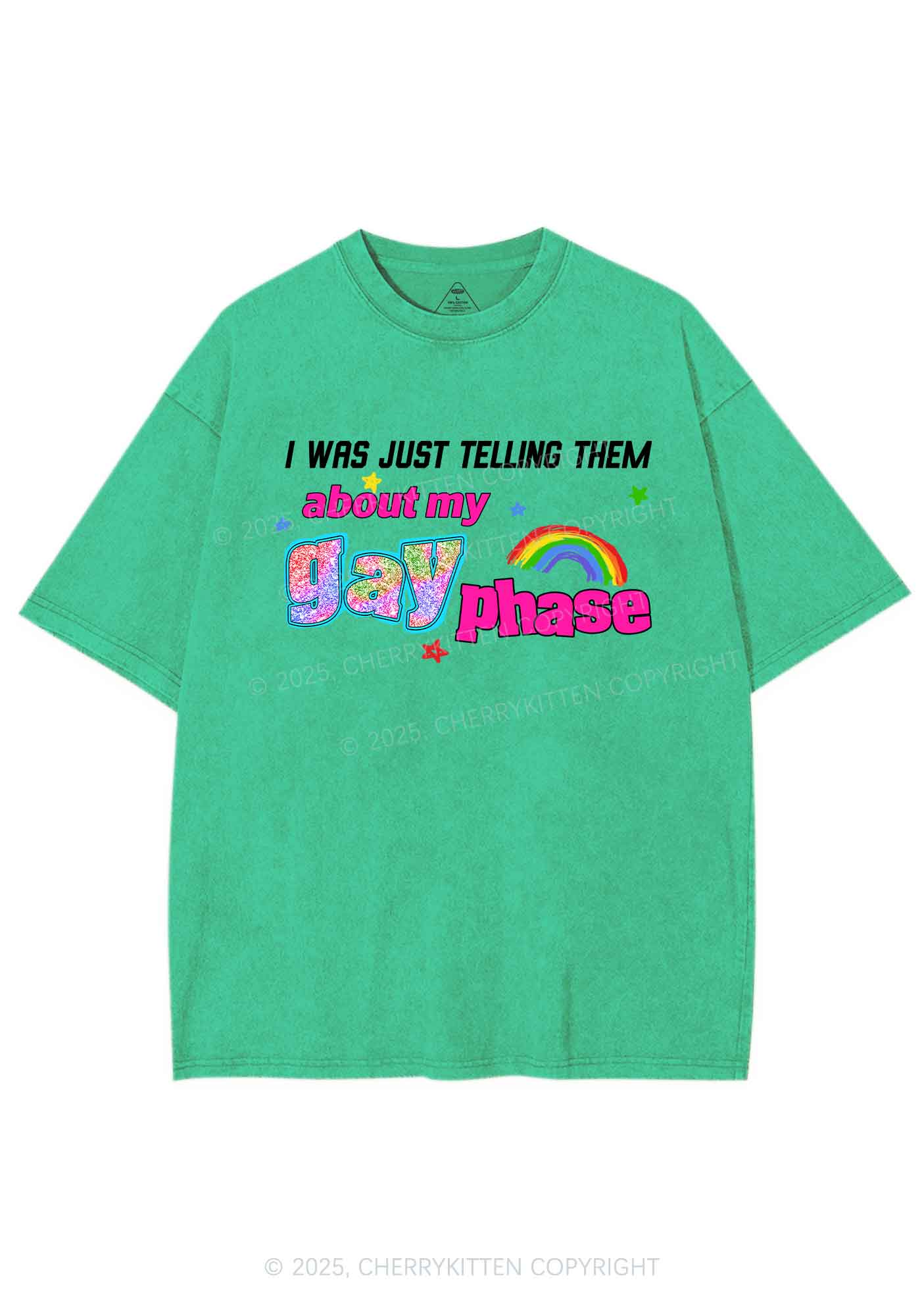 My Gay Phase Pride Y2K Shirts Washed Tee Cherrykitten