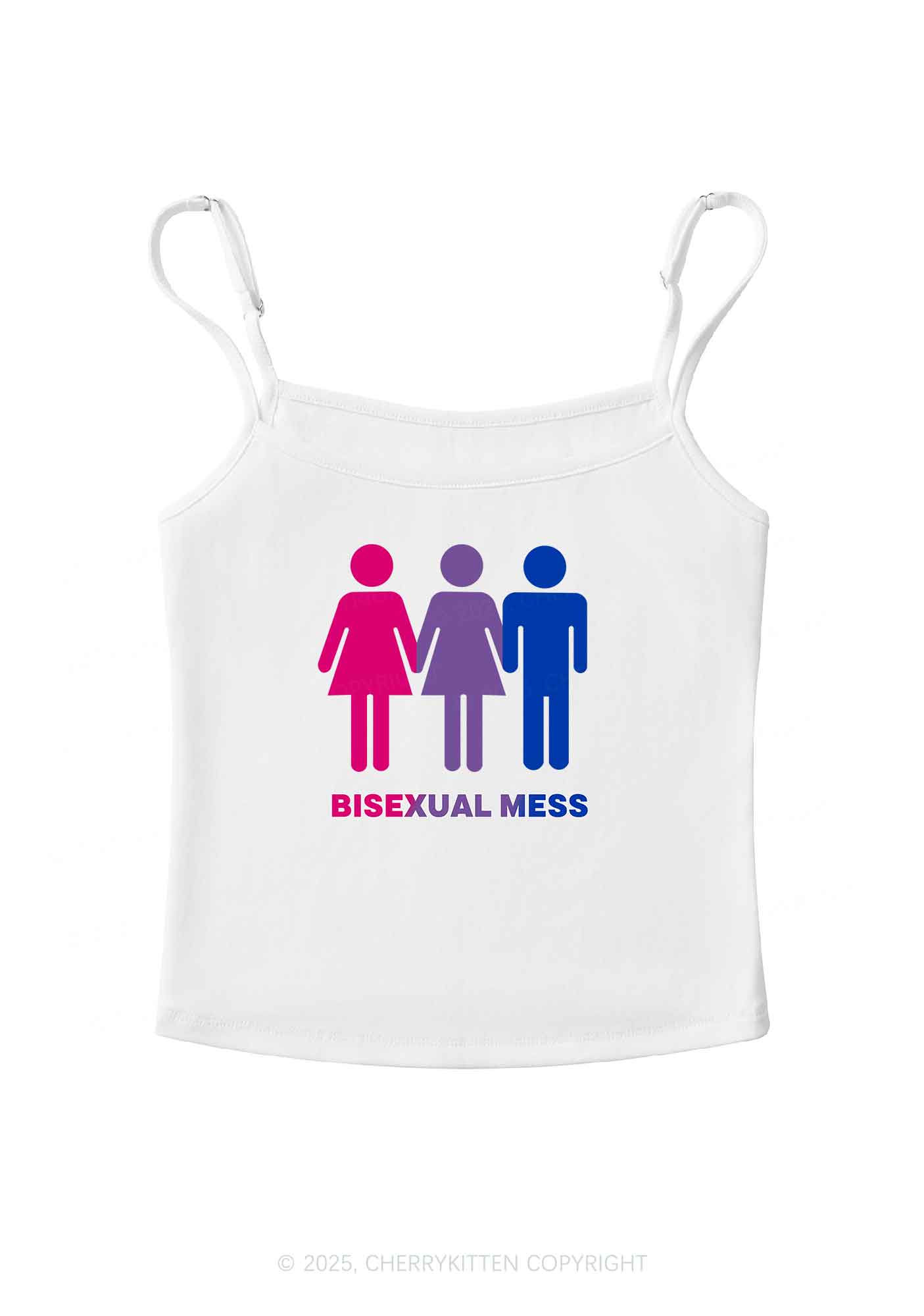Bisexual Mess Love Pride Y2K Spaghetti Strap Cami Cherrykitten