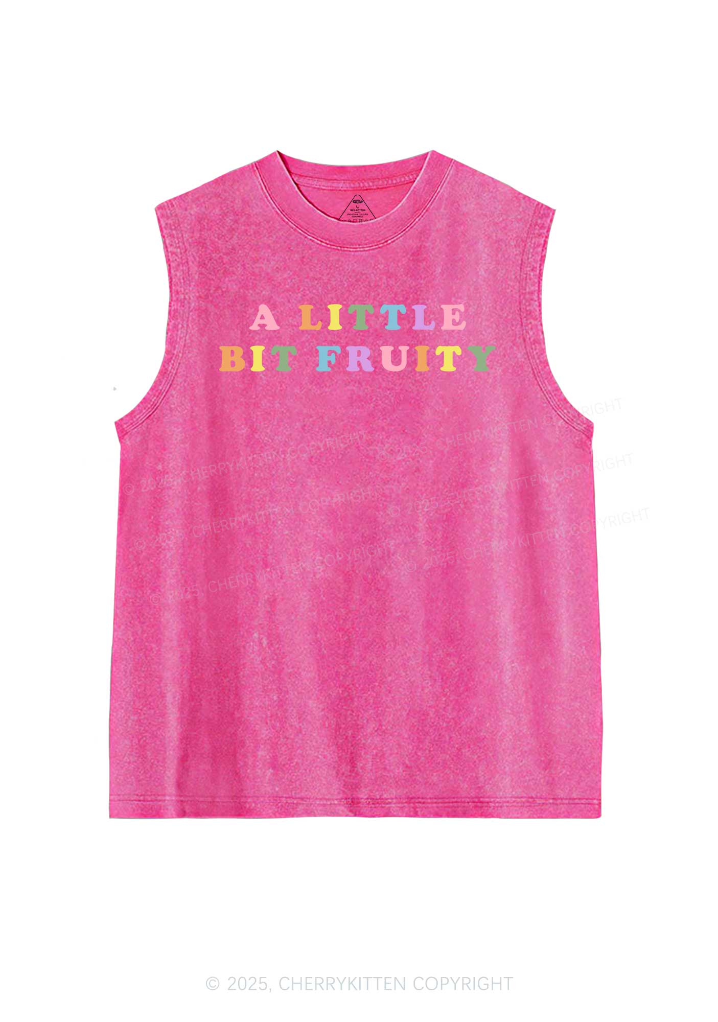 Bit Fruity Pride Y2K Washed Muscle Tank Cherrykitten