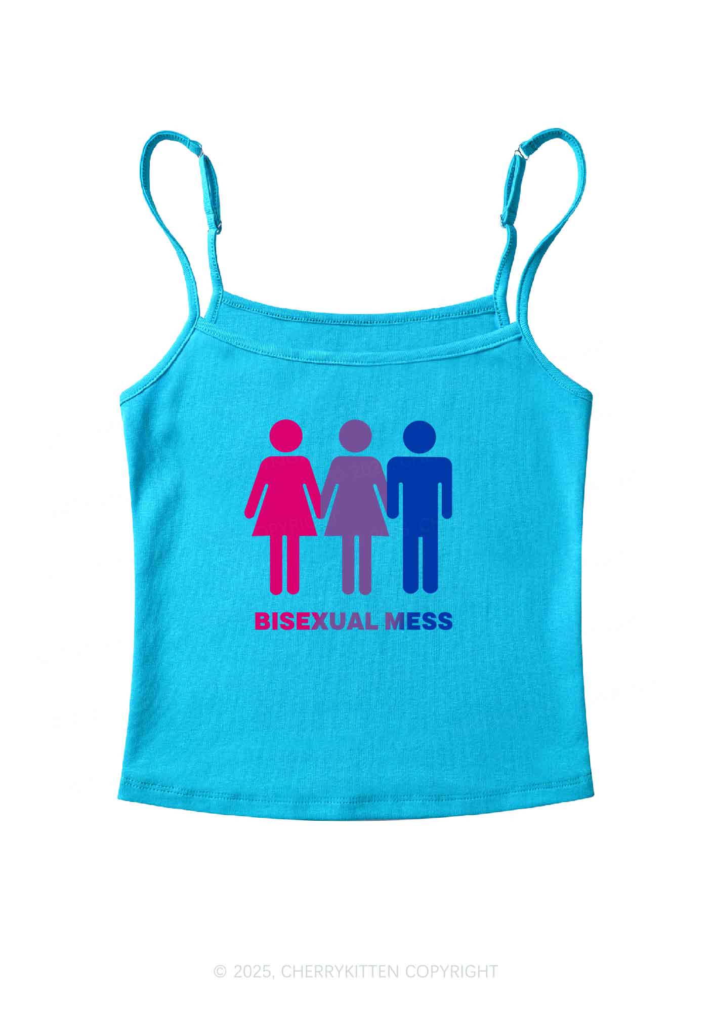 Bisexual Mess Love Pride Y2K Spaghetti Strap Cami Cherrykitten