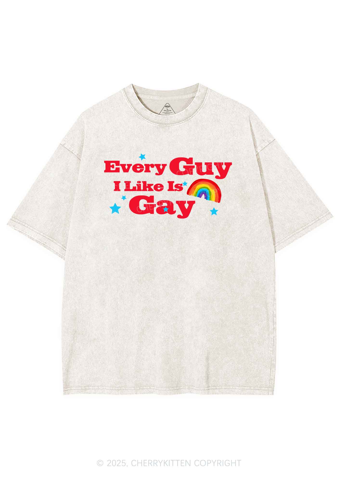 I Like Gay Pride Y2K Shirts Washed Tee Cherrykitten