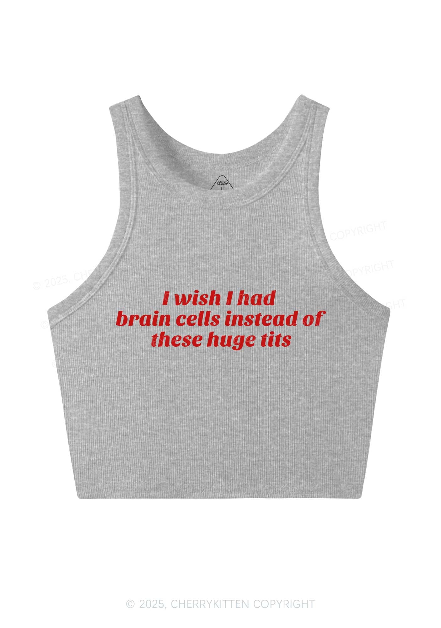 I Wish Brain Cells Y2K Crop Tank Top Cherrykitten
