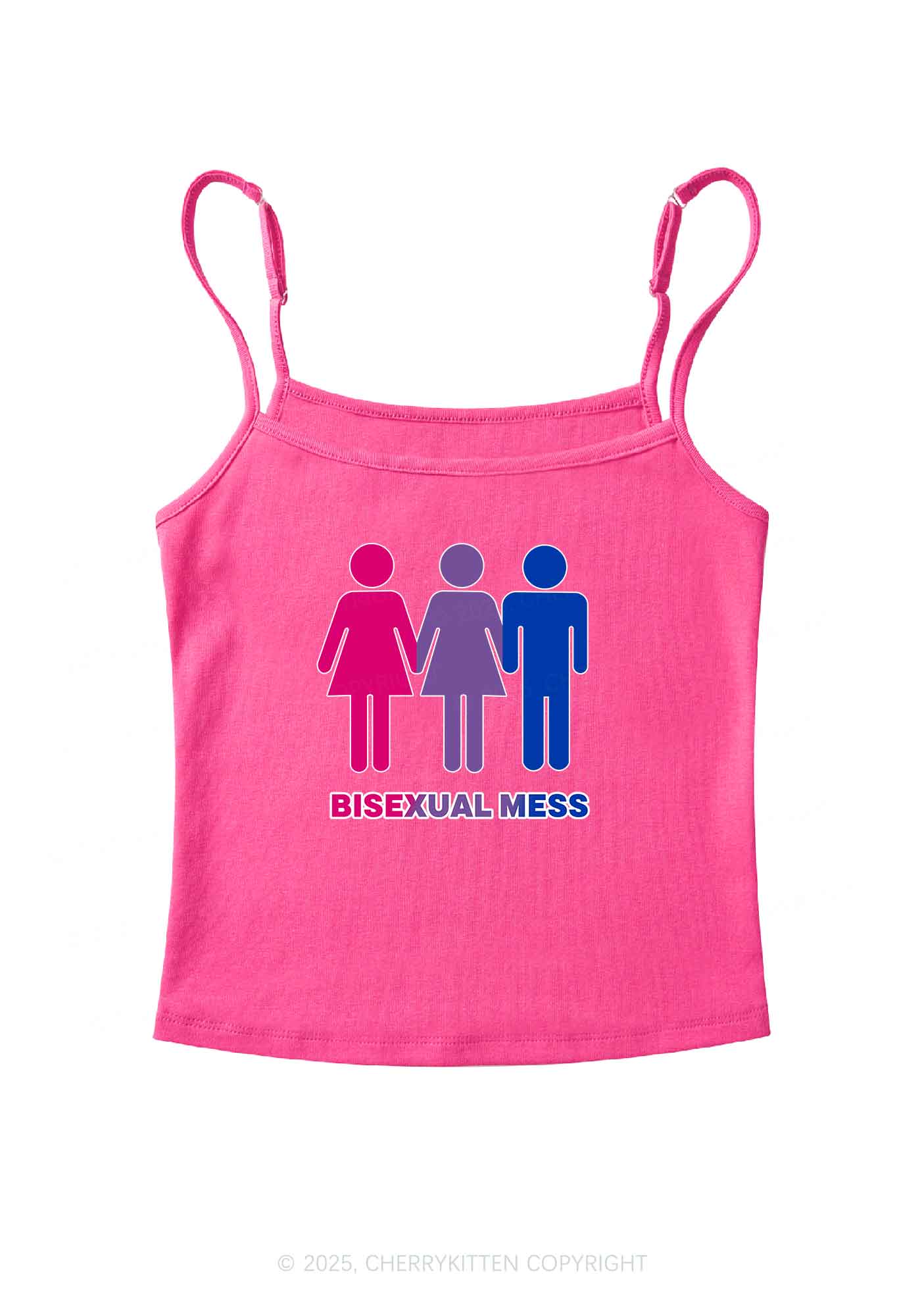 Bisexual Mess Love Pride Y2K Spaghetti Strap Cami Cherrykitten