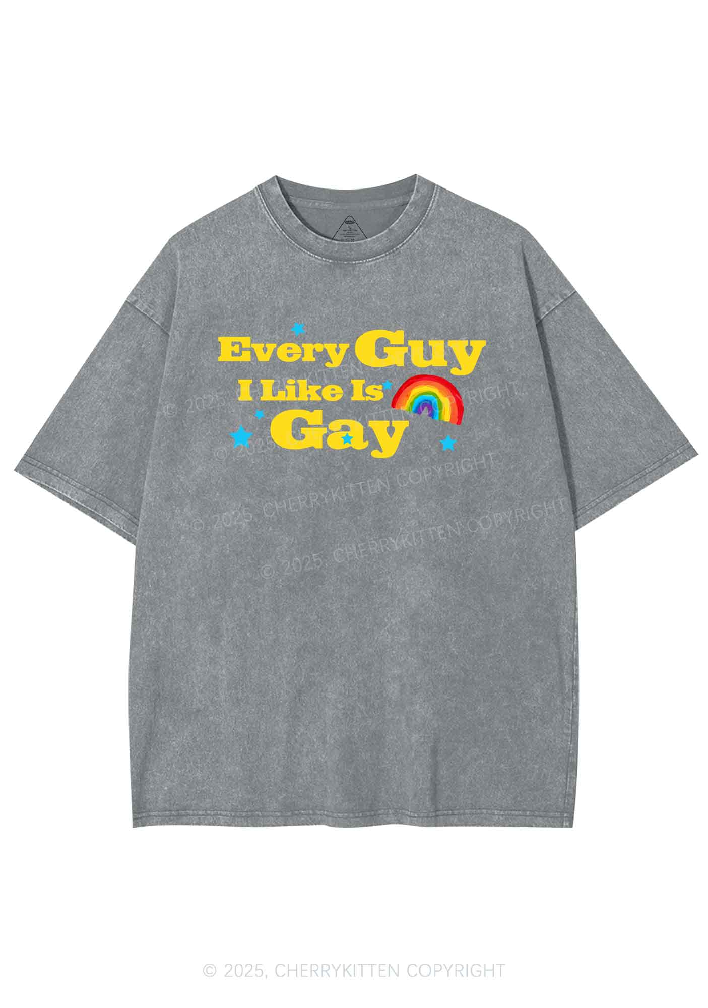 I Like Gay Pride Y2K Shirts Washed Tee Cherrykitten