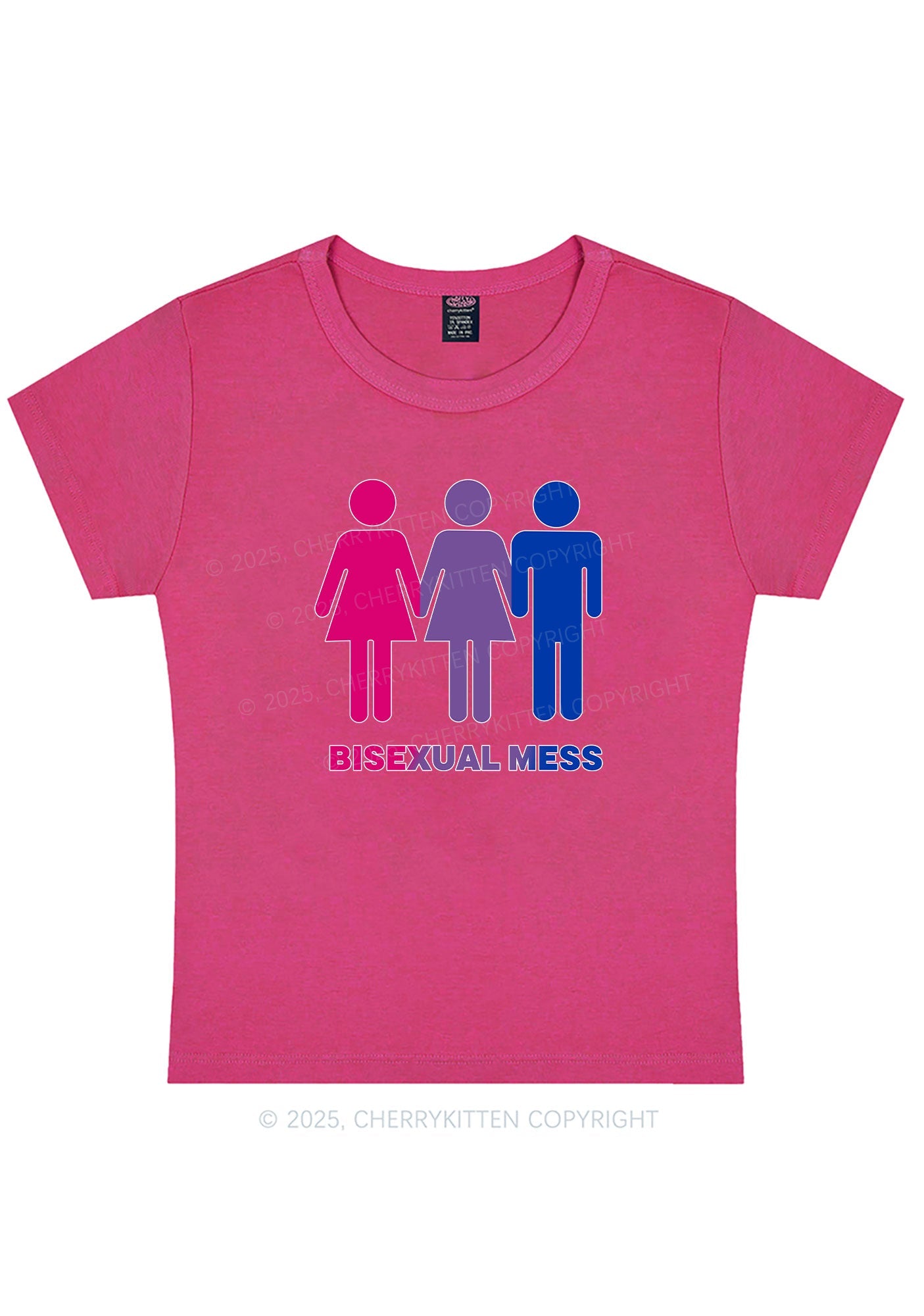 Bisexual Mess Love Pride Y2K Baby Tee Cherrykitten