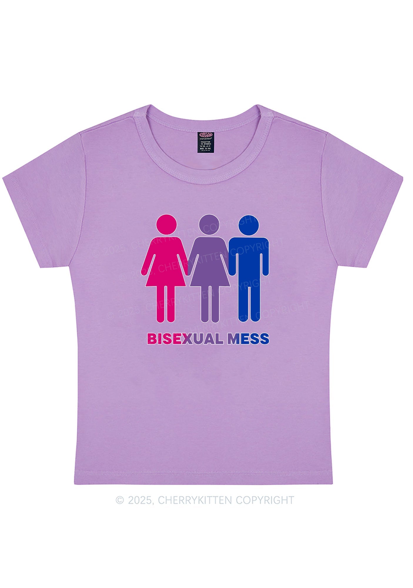 Bisexual Mess Love Pride Y2K Baby Tee Cherrykitten