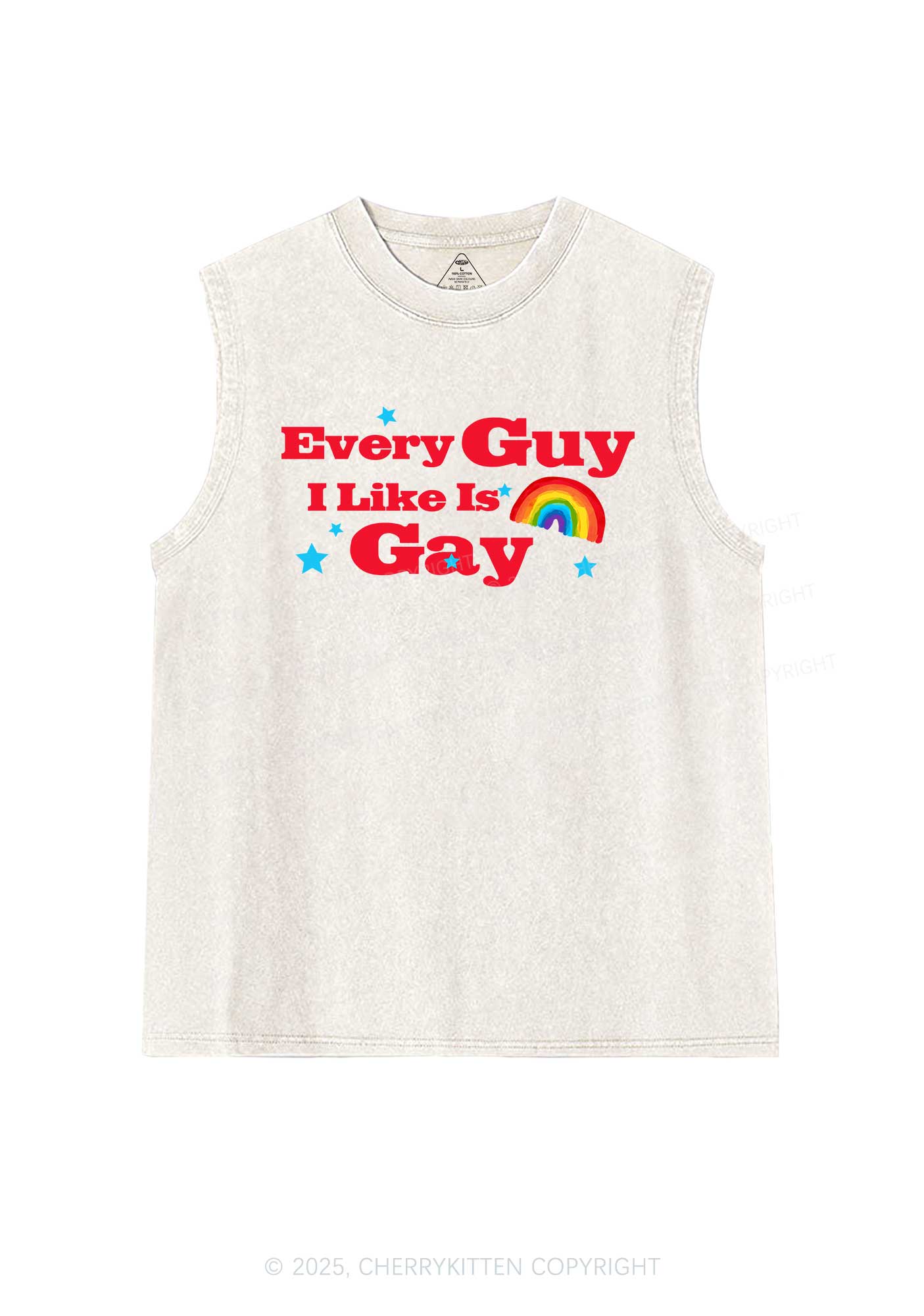 I Like Gay Pride Y2K Washed Muscle Tank Cherrykitten