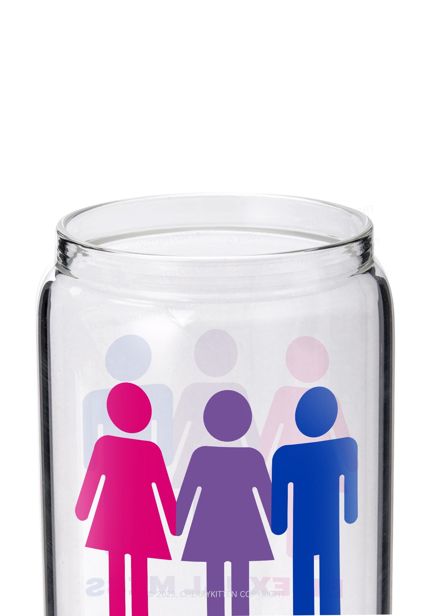 Bisexual Mess Love Pride Y2K Printed Glass Cup Cherrykitten
