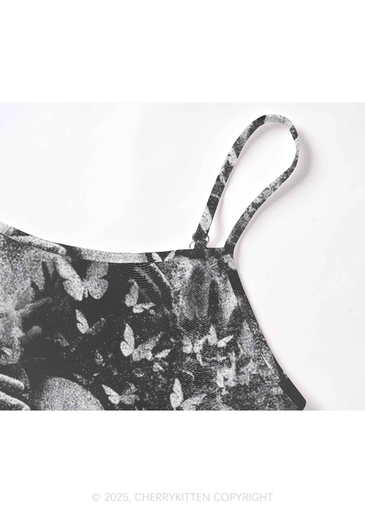 Halloween Gothic Skull Y2K Mesh Cami Tank Cherrykitten