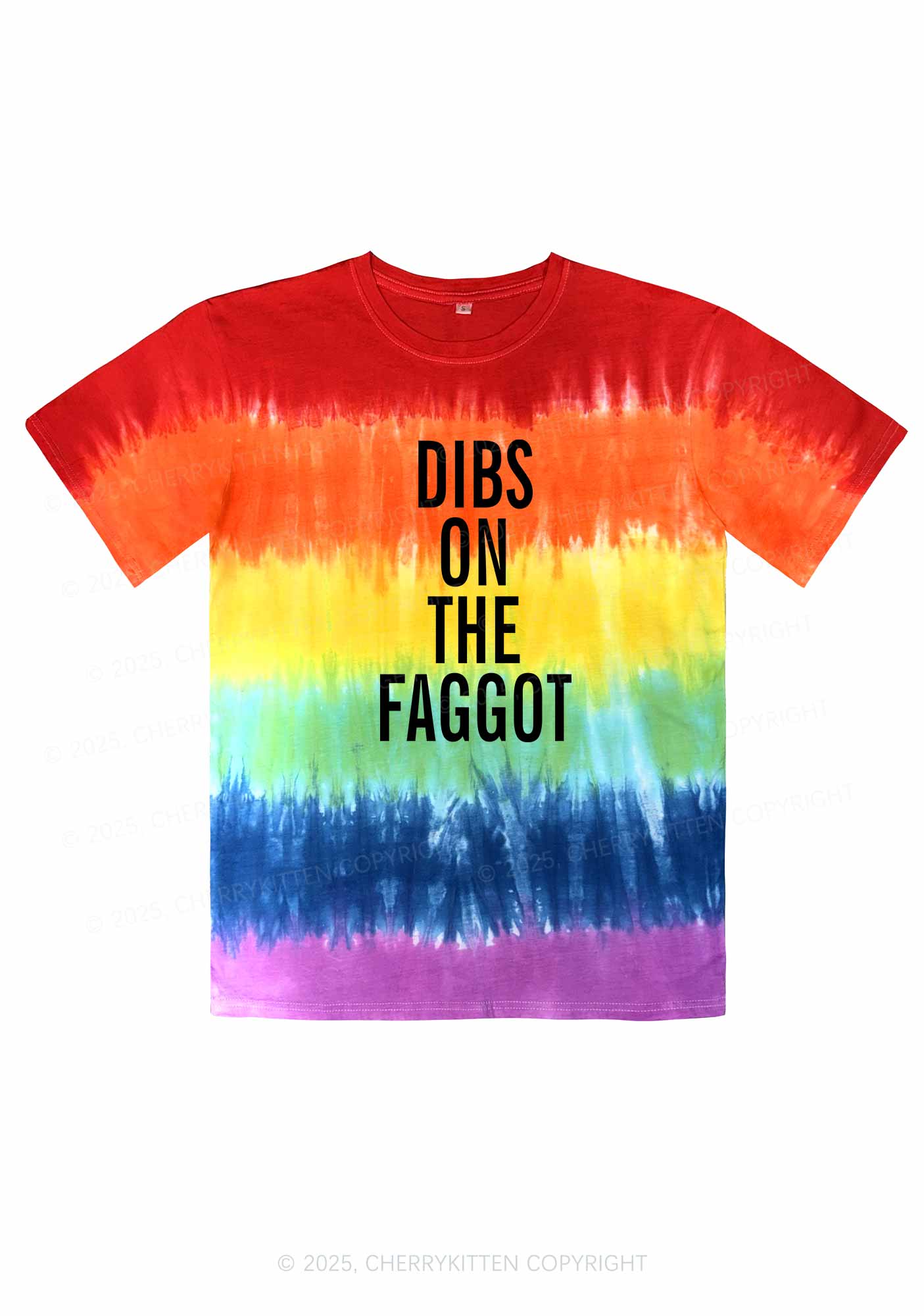 Dibs On The Faggot Pride Y2K Tie Dye Shirts Cherrykitten