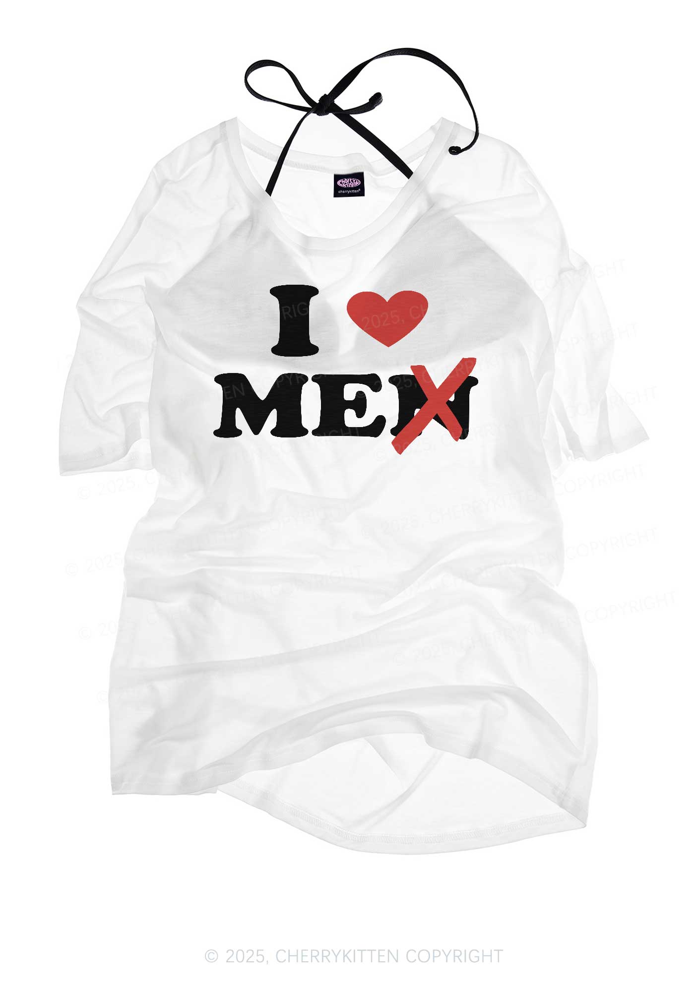 Love Me Not Men Y2K Sheer Boyfriend Tee Cherrykitten