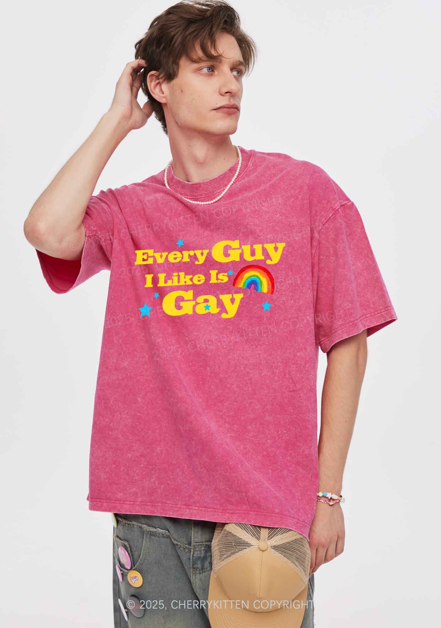 I Like Gay Pride Y2K Shirts Washed Tee Cherrykitten