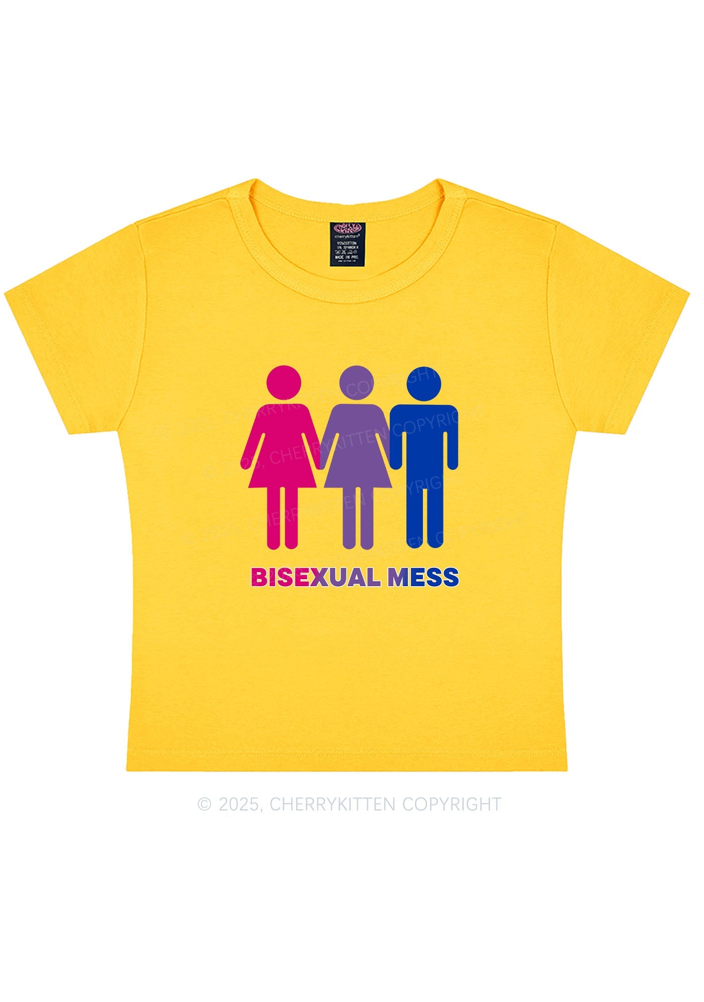 Bisexual Mess Love Pride Y2K Baby Tee Cherrykitten